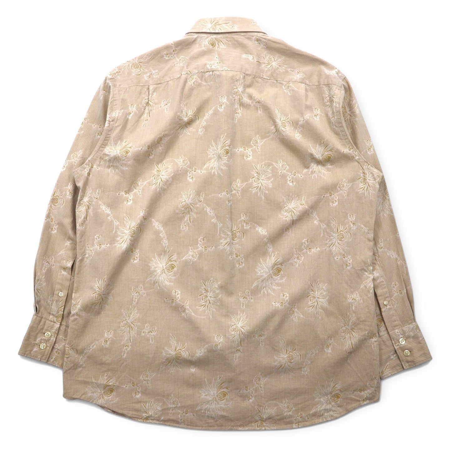 KENZO 花柄 ドレスシャツ XL ベージュ コットン 総柄 comfort fit