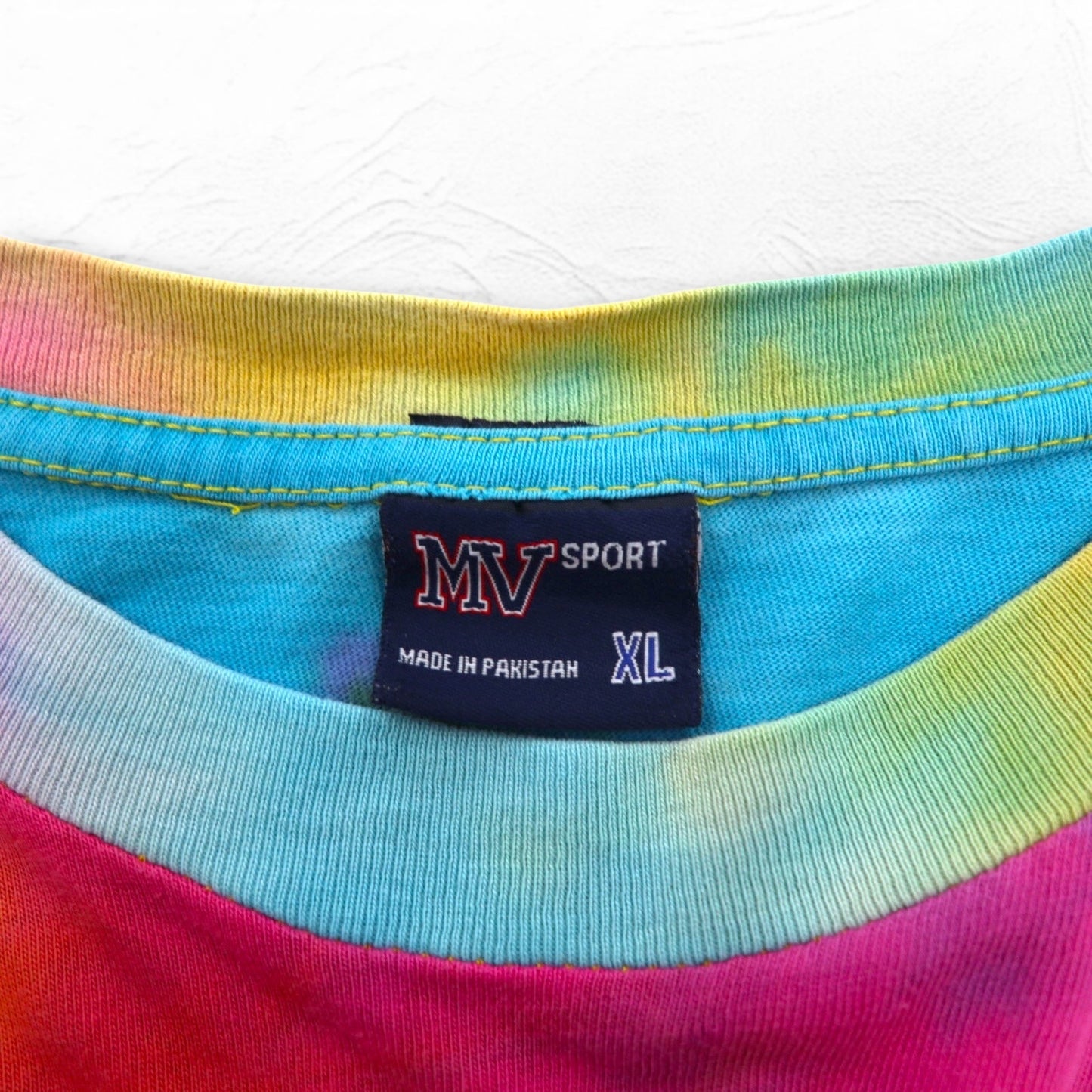 MV SPORT Tie-Dye College T-Shirt, XL, Multicolor, Cotton, Made in Pakistan