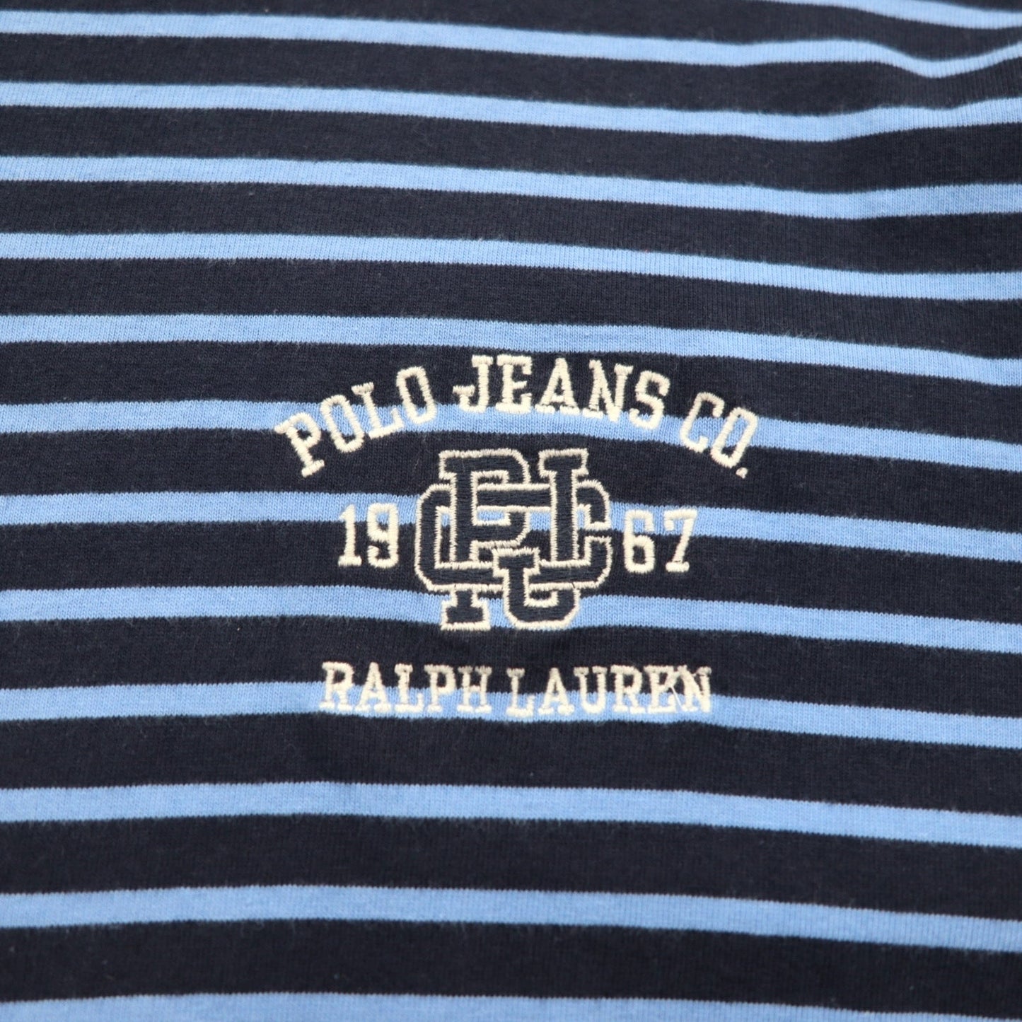 POLO JEANS CO RALPH LAUREN 90年代 長袖ポロシャツ ラガーシャツ XL ブルー ボーダー ビッグサイズ