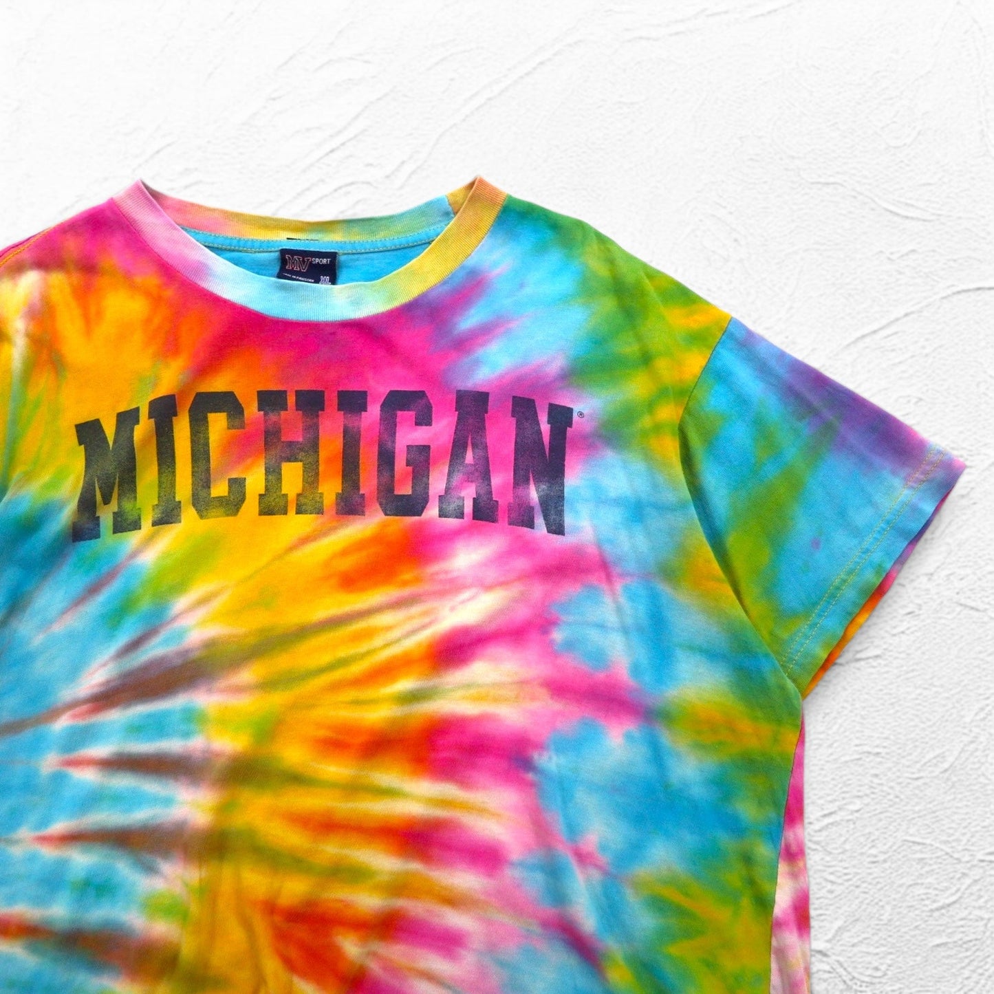 MV SPORT Tie-Dye College T-Shirt, XL, Multicolor, Cotton, Made in Pakistan