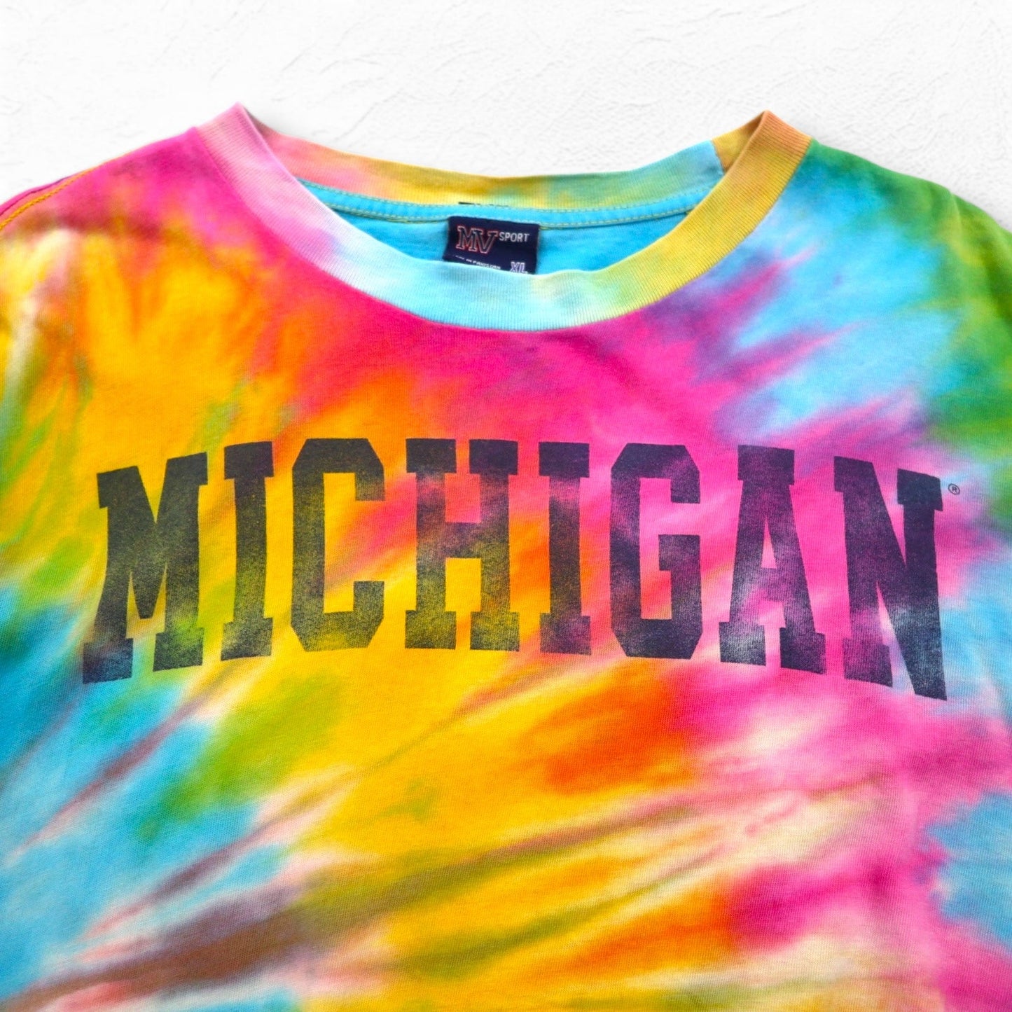 MV SPORT Tie-Dye College T-Shirt, XL, Multicolor, Cotton, Made in Pakistan