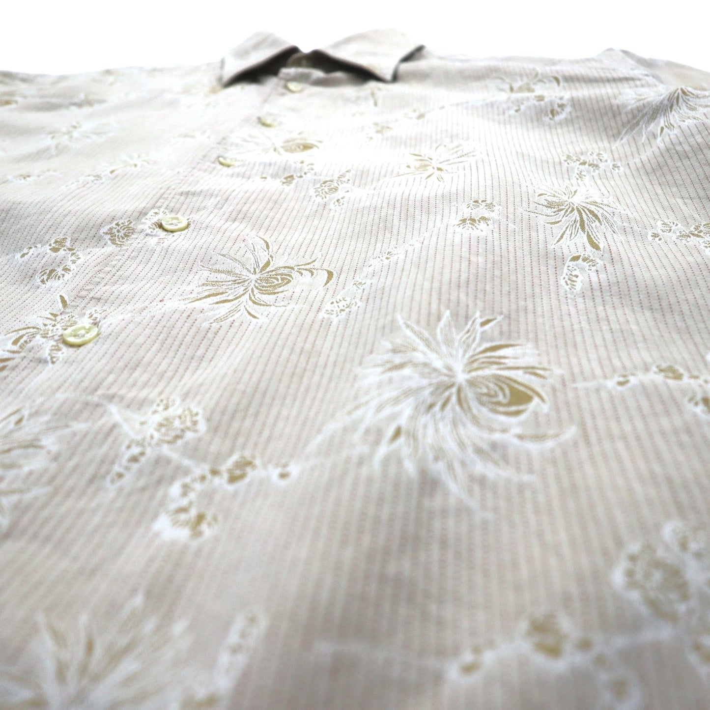 KENZO 花柄 ドレスシャツ XL ベージュ コットン 総柄 comfort fit