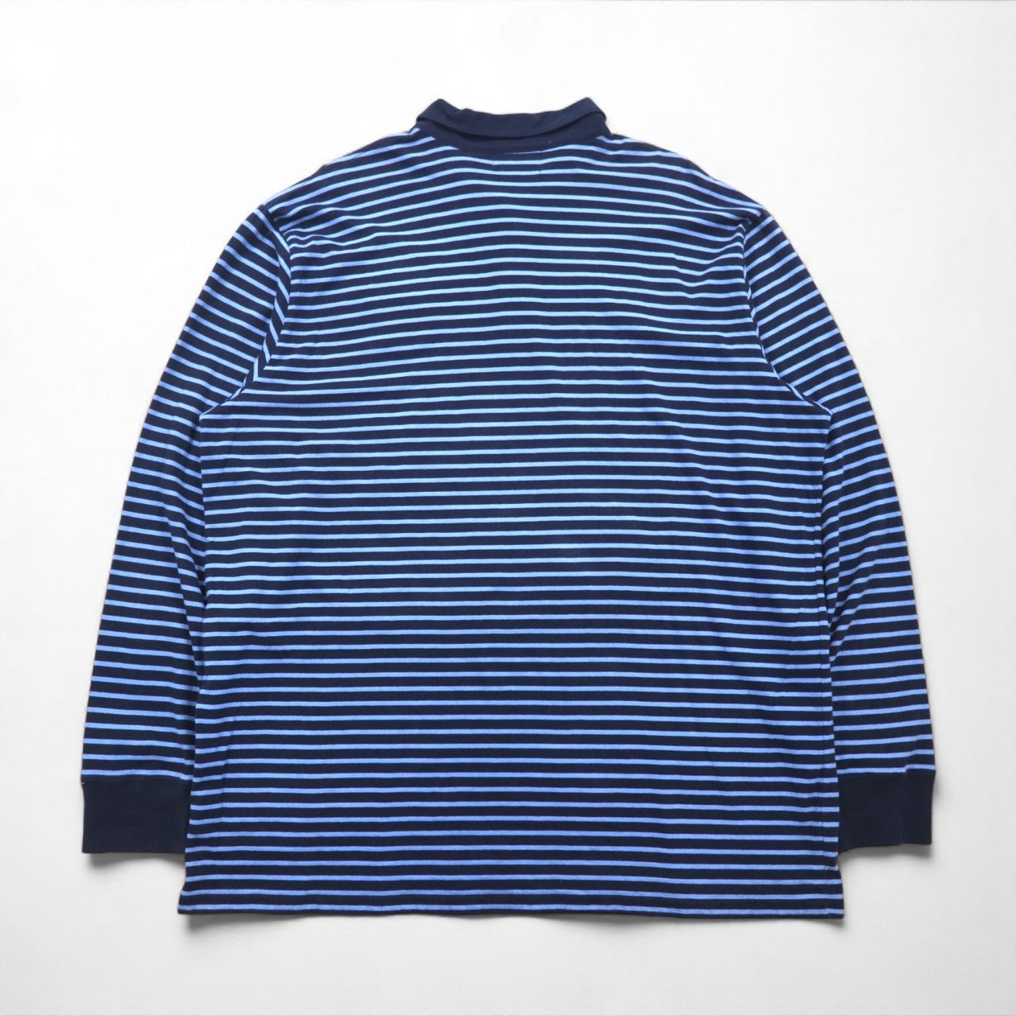 POLO JEANS CO RALPH LAUREN 90年代 長袖ポロシャツ ラガーシャツ XL ブルー ボーダー ビッグサイズ