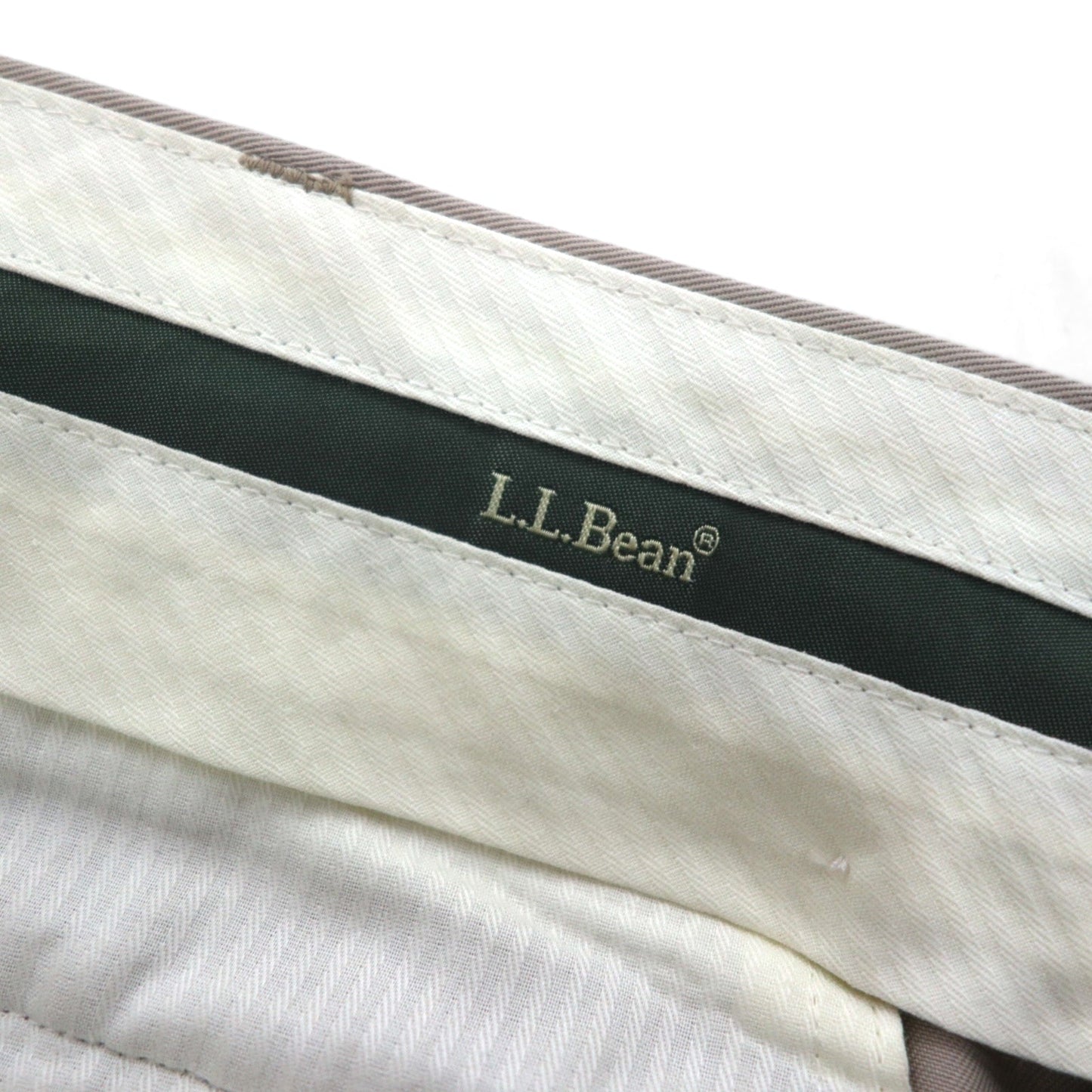 L.L.Bean コットンツイル ワイド チノパンツ ワークパンツ XL ベージュ NATURAL FIT 262553 WRINKLE FREE