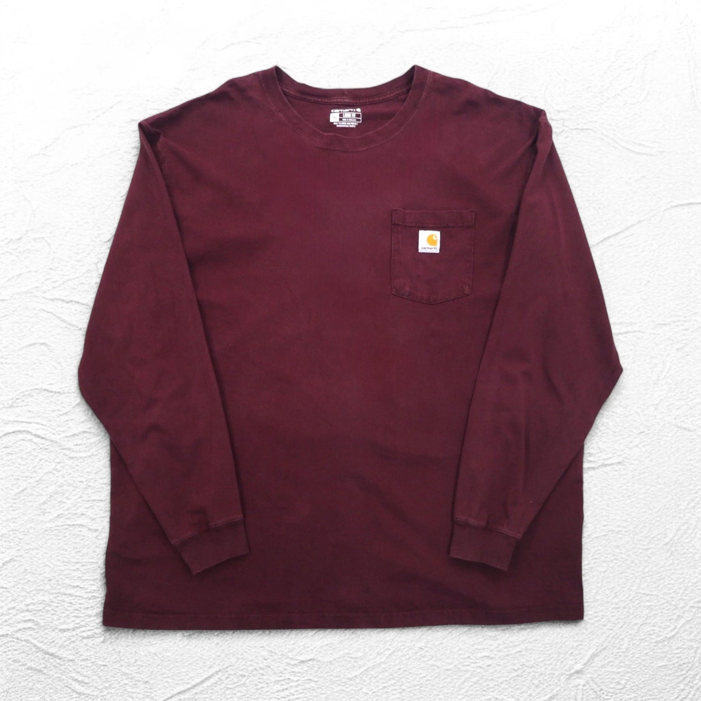 carhartt ロングスリーブ ポケット Tシャツ ロンT 3XL ボルドー ビッグサイズ ホンジュラス戦