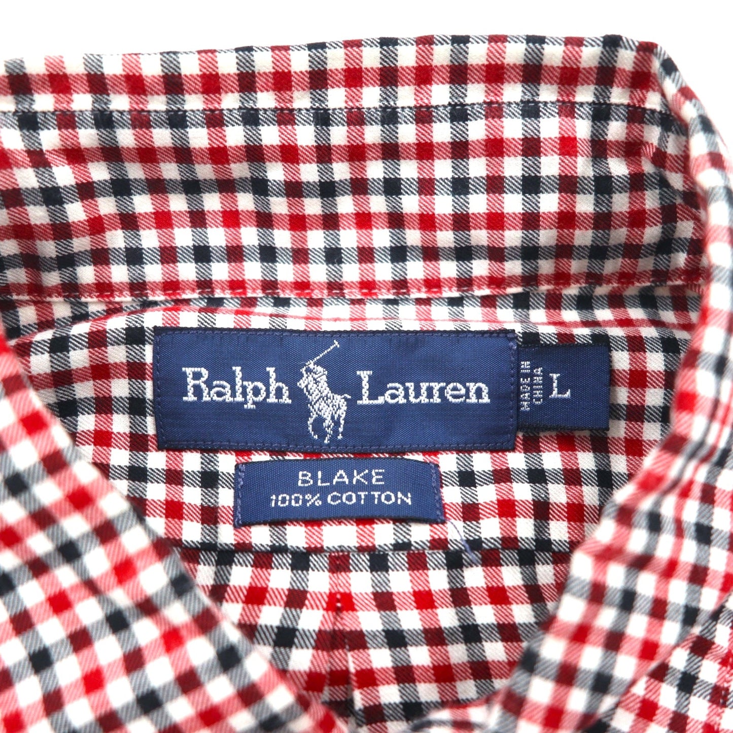 Ralph Lauren 90年代 ボタンダウン シャツ L レッド BLAKE ギンガムチェック スモールポニー刺繡