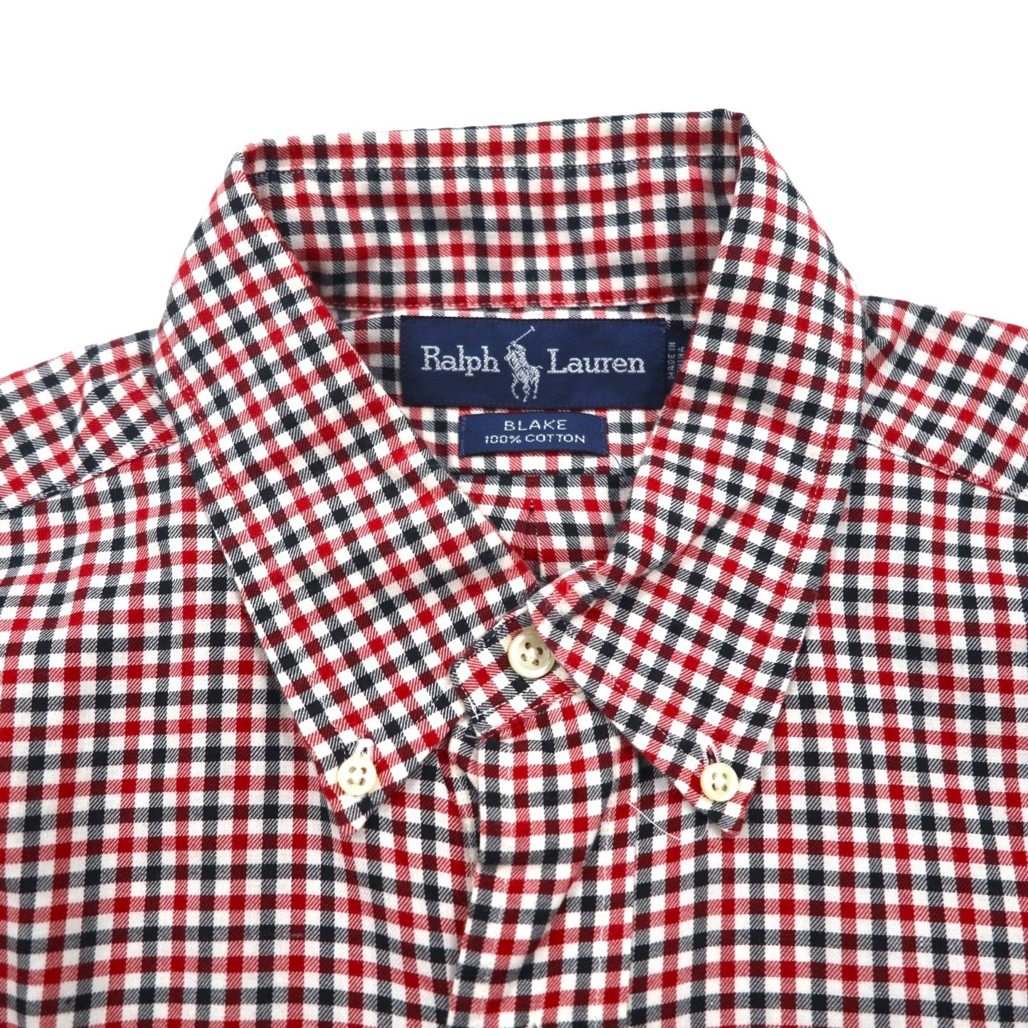 Ralph Lauren 90年代 ボタンダウン シャツ L レッド BLAKE ギンガムチェック スモールポニー刺繡