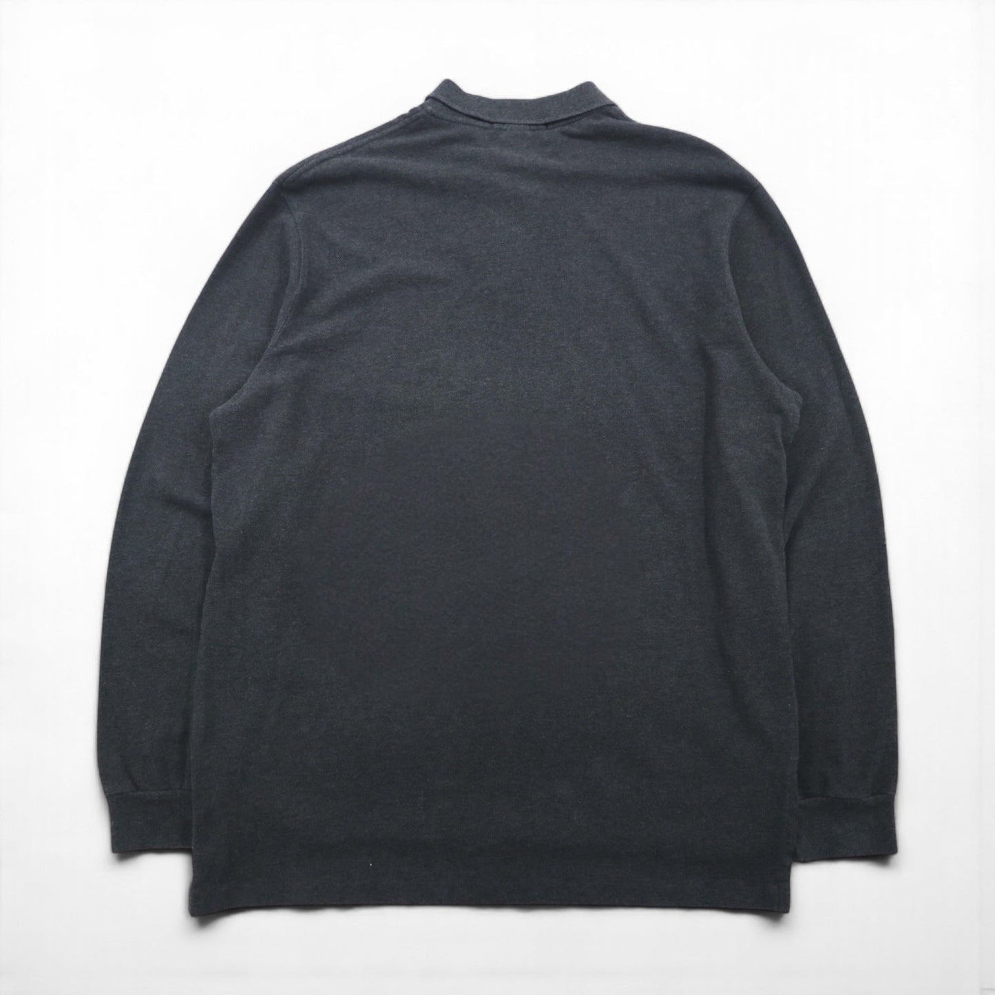 Polo Ralph Lauren 90年代 ビッグサイズ 長袖ポロシャツ ラガーシャツ XL グレー 鹿の子 スモールポニー刺繡