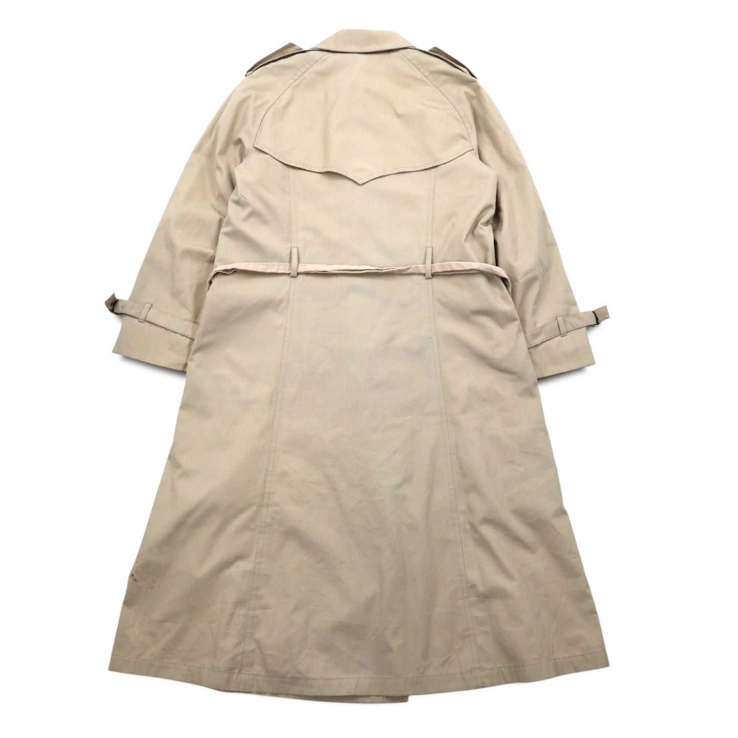 LONDON FOG 90s MAINCOATS Double-Breasted Trench Coat, Size L, Beige, with Detachable Boa Lining and Belt