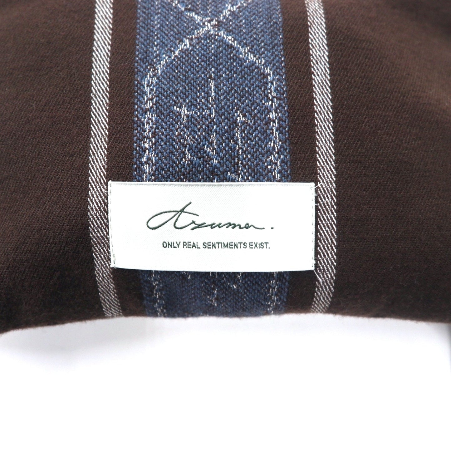 Azuma Tallit Stripe Utility Sack Sacoche Bag, Brown Wool Jacquard Lace-Up, TALLIT STRIPE UTILITY SACK (20AH-AC-05), HAZE, Made in Japan
