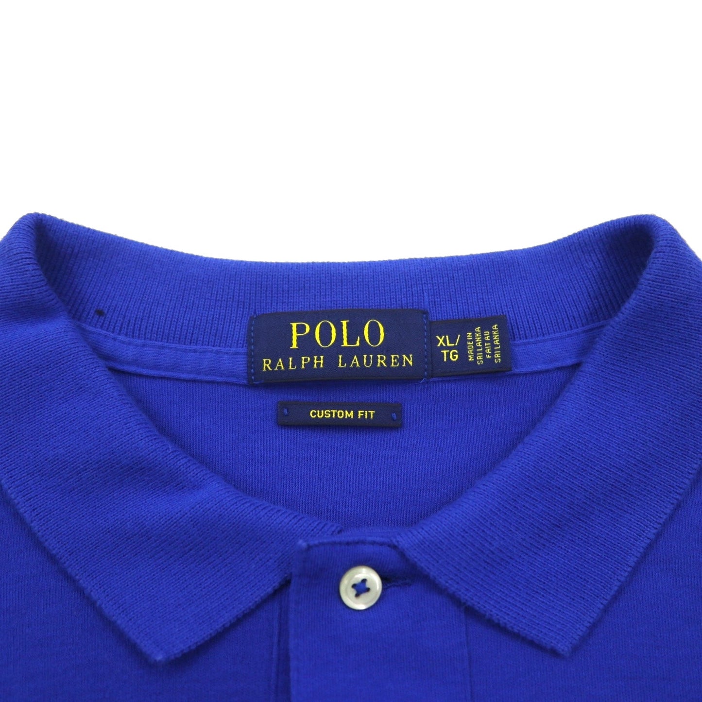 Polo Ralph Lauren ビッグサイズ 長袖ポロシャツ ラガーシャツ XL ブルー CUSTOM FIT スモールポニー刺繡