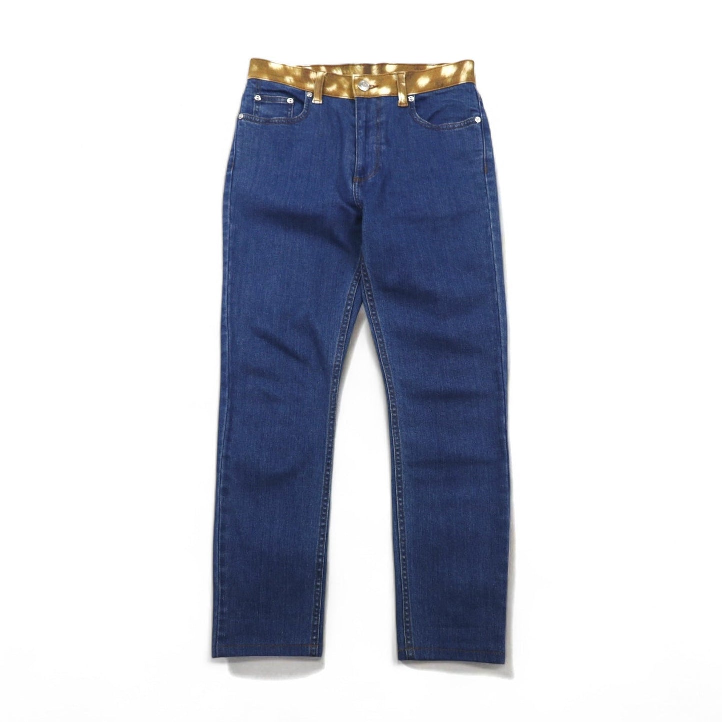 BURBERRY 現行タグ SKINNY MID-RISE ミッドライズ スキニージーンズ デニムパンツ M ブルー ストレッチ レザーパッチ