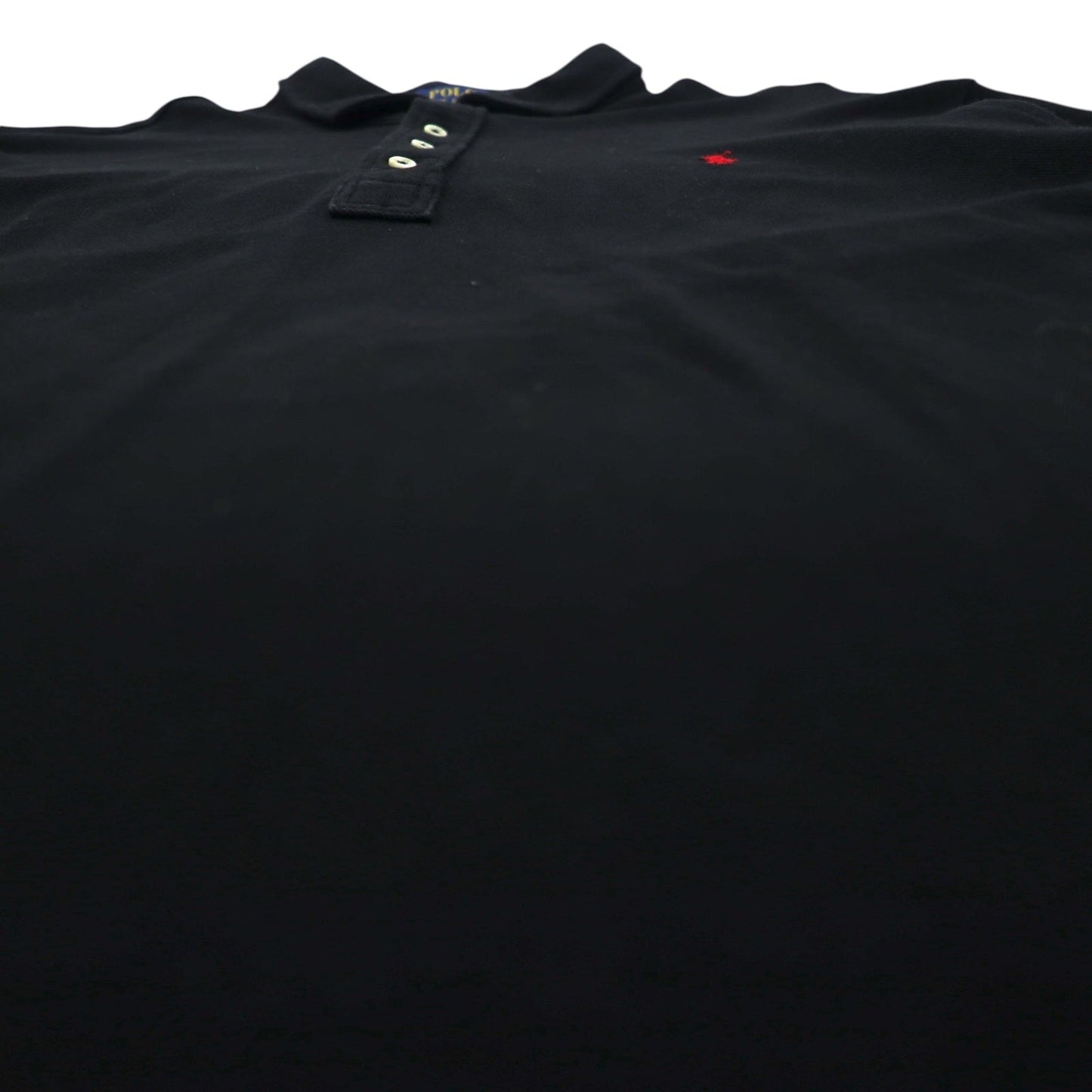 Polo Ralph Lauren ビッグサイズ 長袖ポロシャツ ラガーシャツ 2XL ブラック 鹿の子 スモールポニー刺繡
