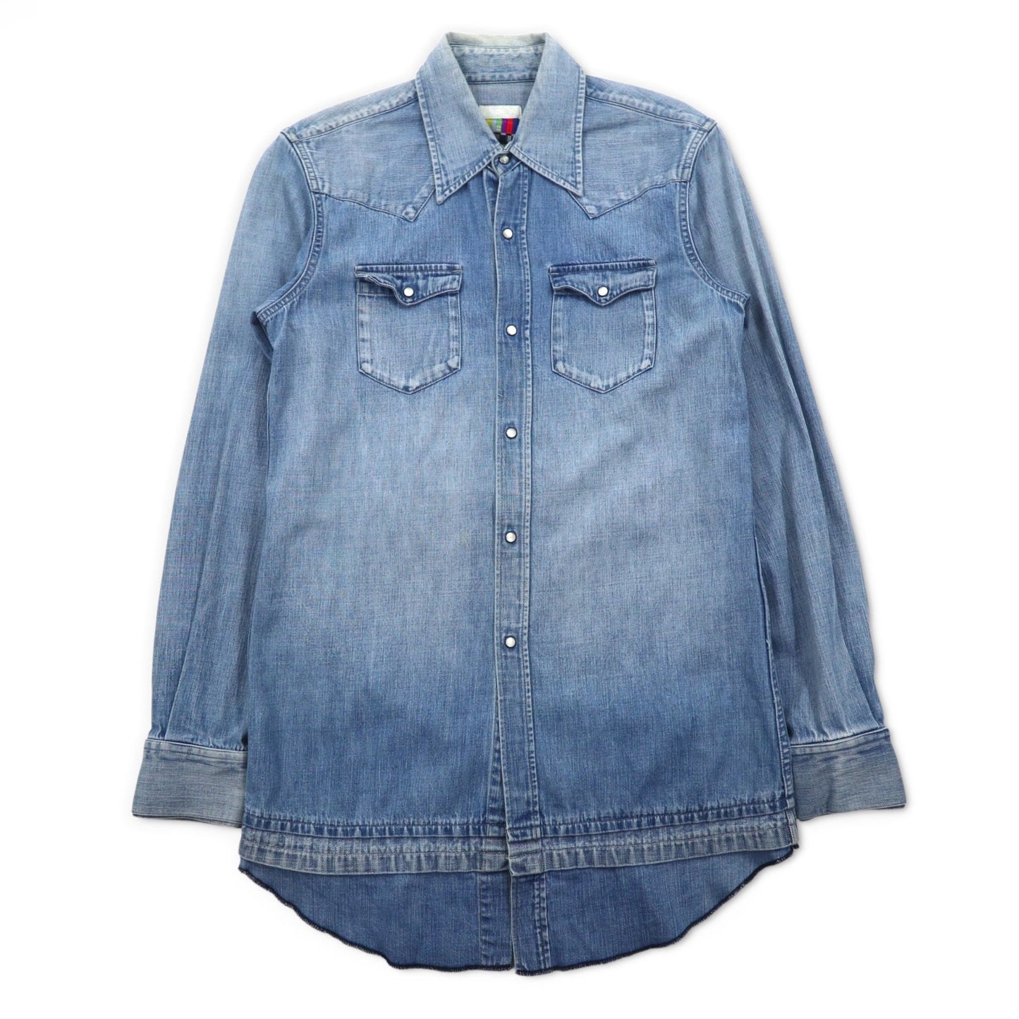 FACETASM Long Denim Western Shirt, Size M, Blue, Cotton, TK-SH-01, Made in Japan