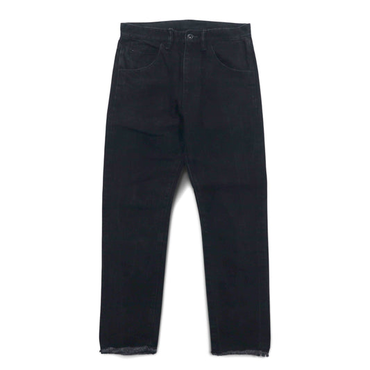 bukht Cut-Off Denim Pants, Size Small, Black, Basic 5-Piece Slim Denim Pants, B-M31806, Made in Japan