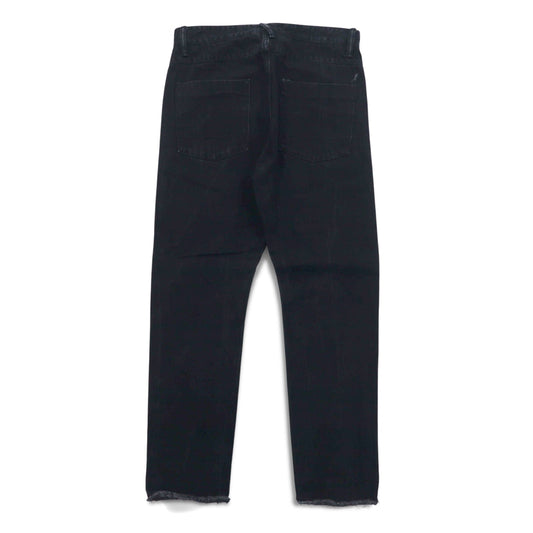 bukht Cut-Off Denim Pants, Size Small, Black, Basic 5-Piece Slim Denim Pants, B-M31806, Made in Japan