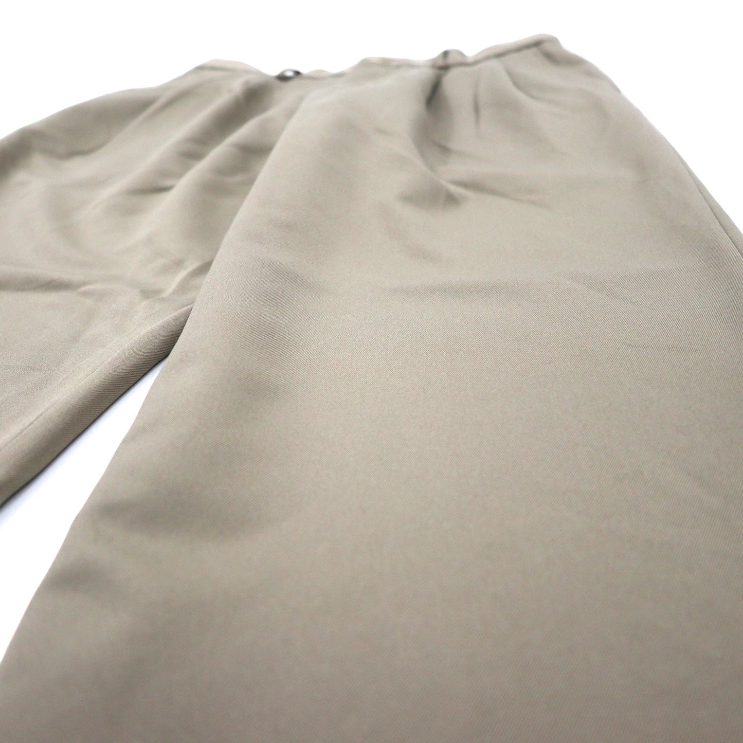 90年代 VAN HEUSEN タック ワイド スラックスパンツ 30 ベージュ ポリエステル