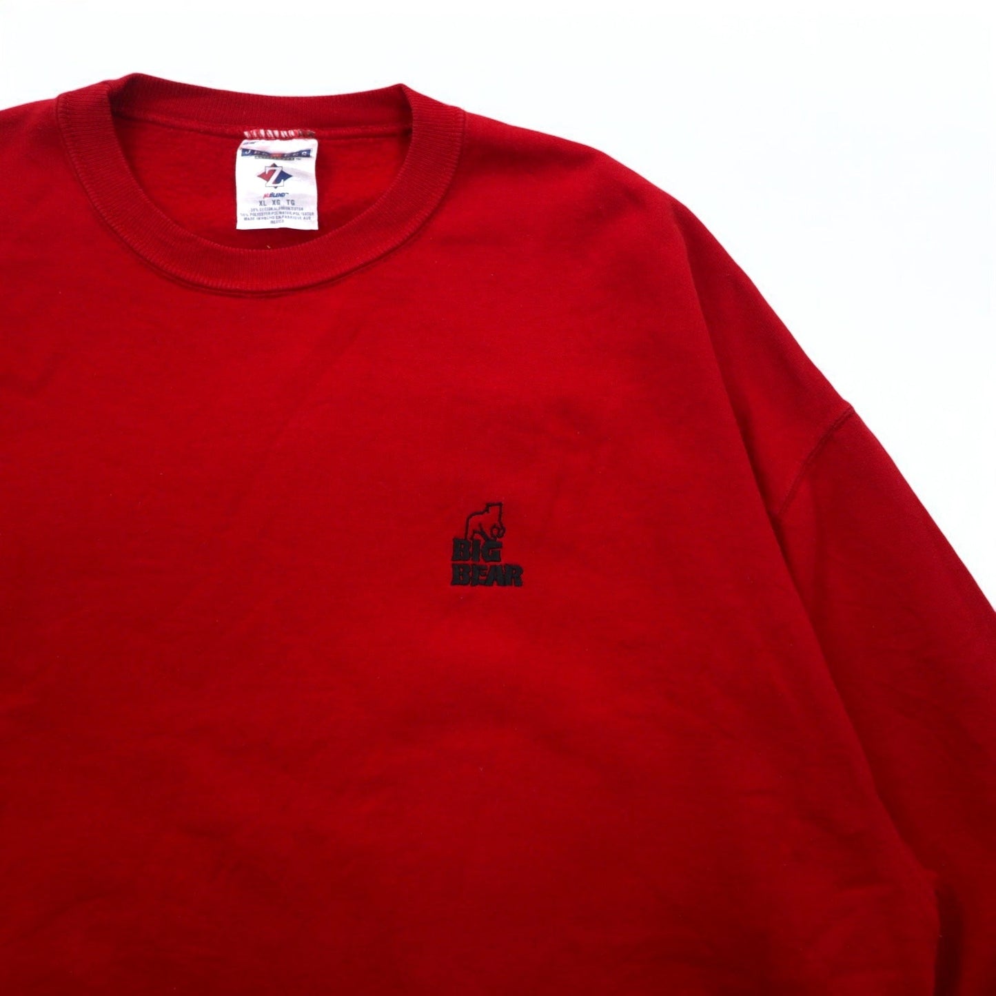 JERZEES Big Bear Crew Neck Sweatshirt, XL, Red, Cotton, Made in Mexico