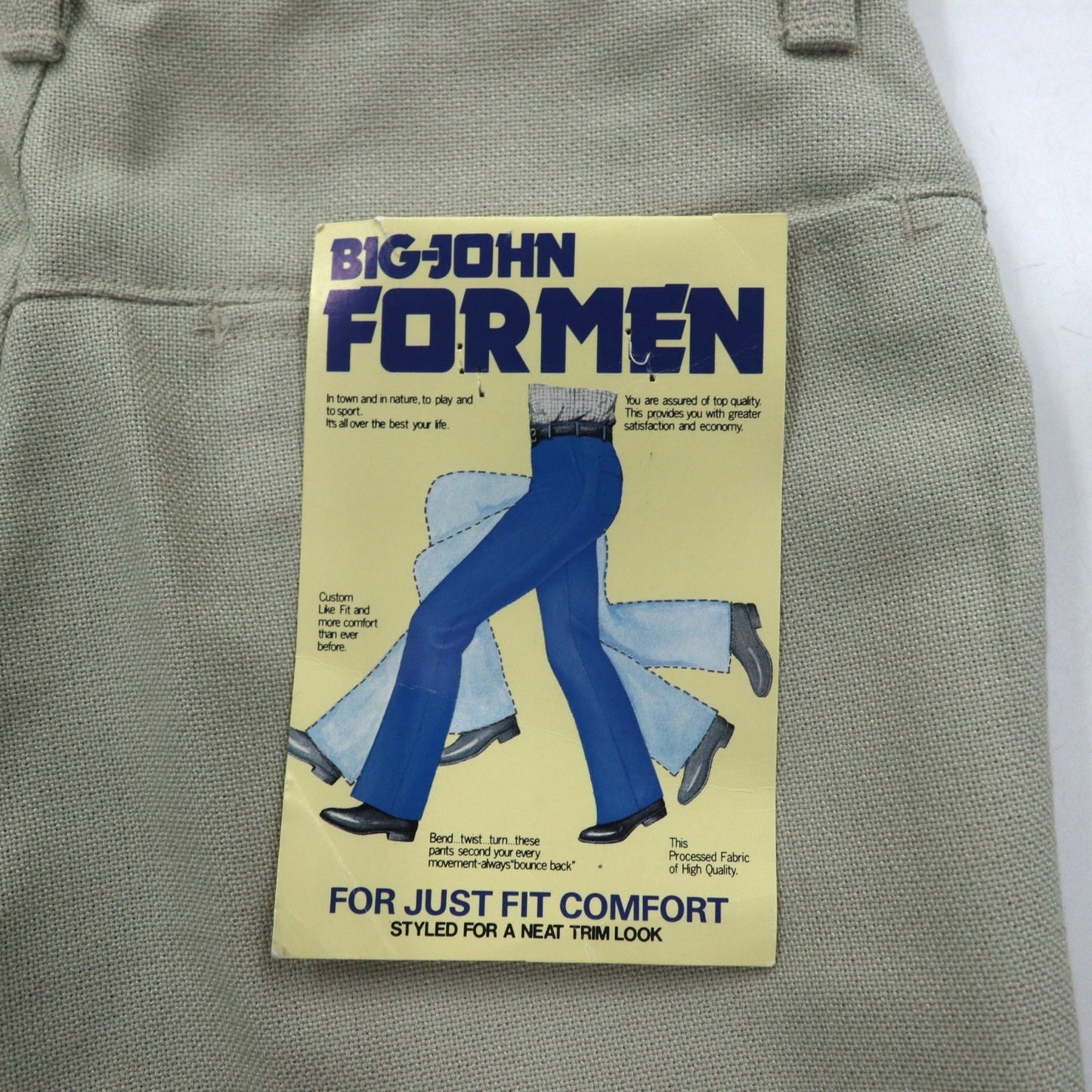 BIG JOHN 1970s Center Press Bootcut Flare Pants, Size S, Beige, Deadstock, Unused