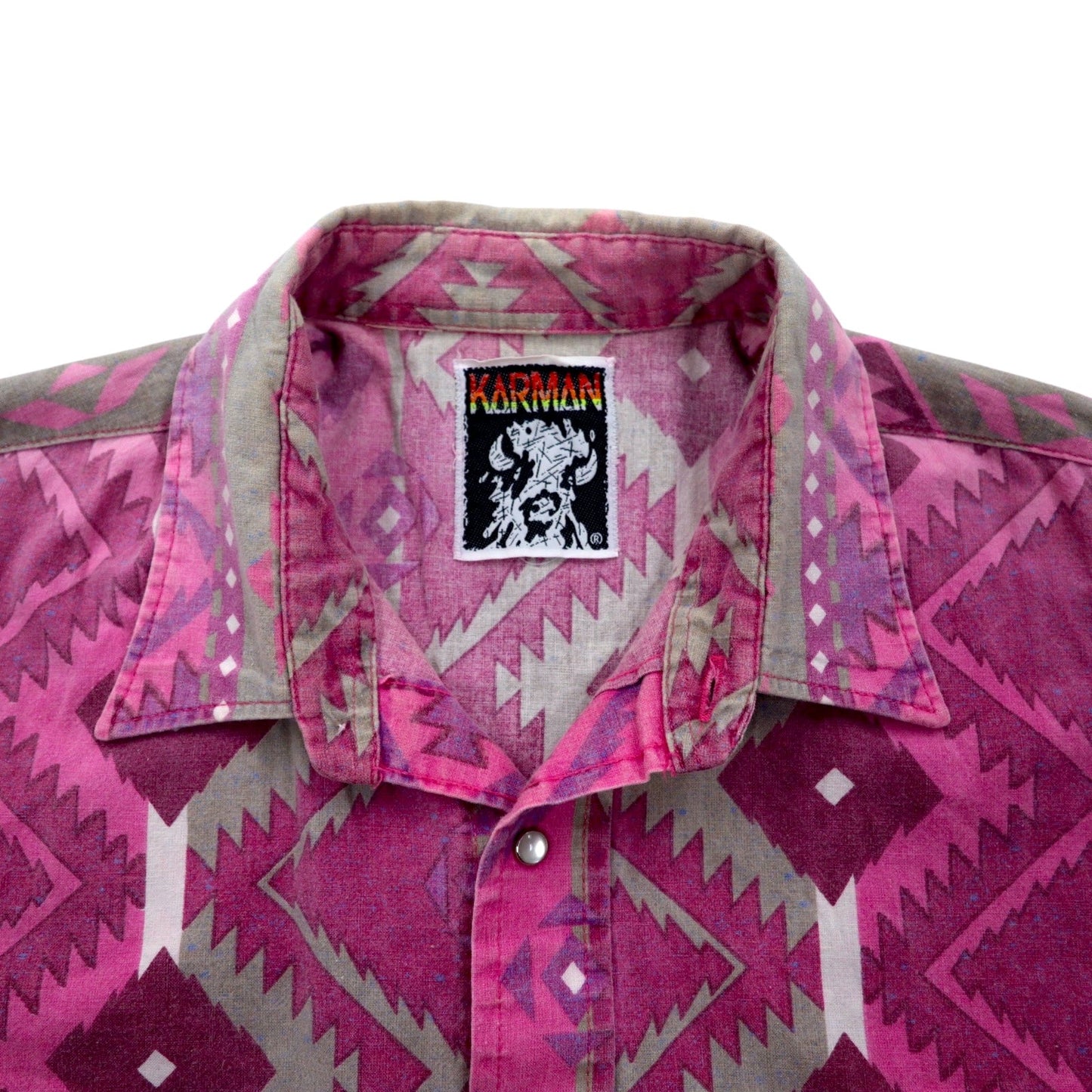 Vintage 90s KARMAN Native American Western Shirt, Size XL, Cotton, All-Over Print
