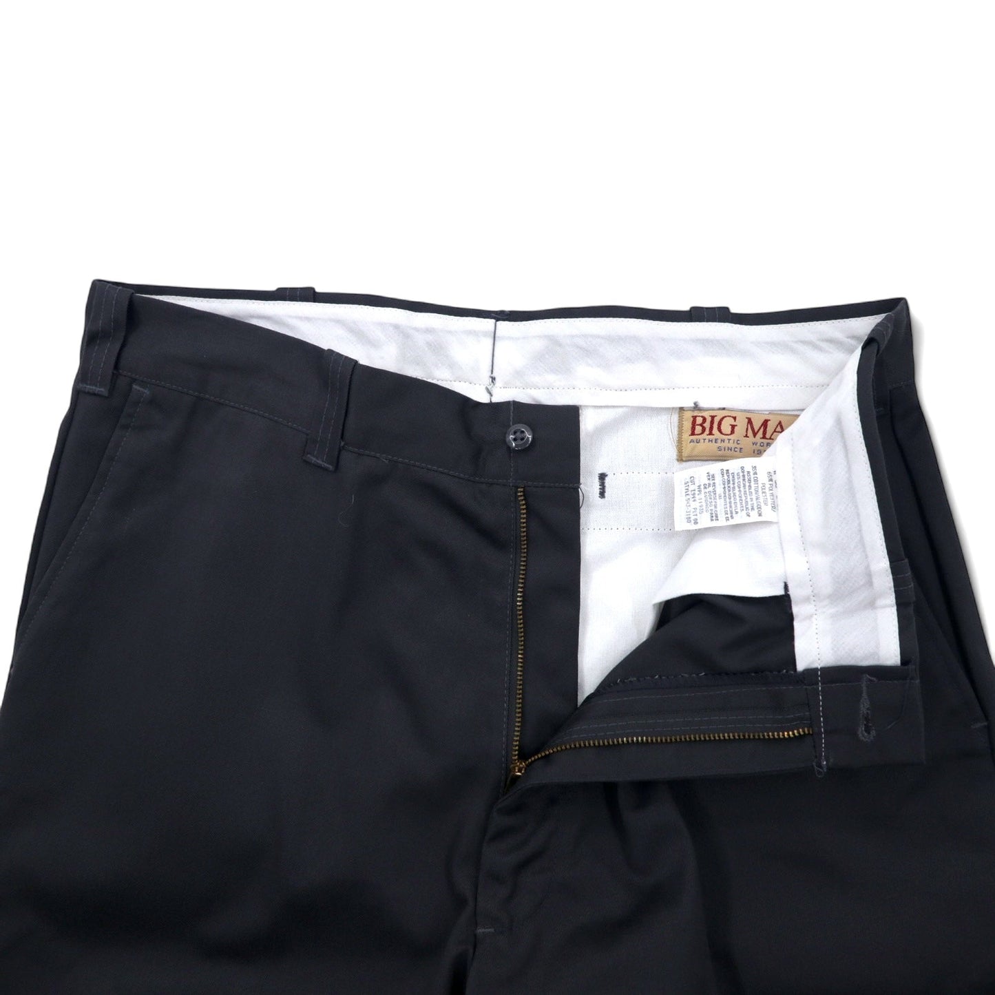BIG MAC 80s Twill Work Chino Pants, Size 36, Gray, Polyester and Cotton, Center Press