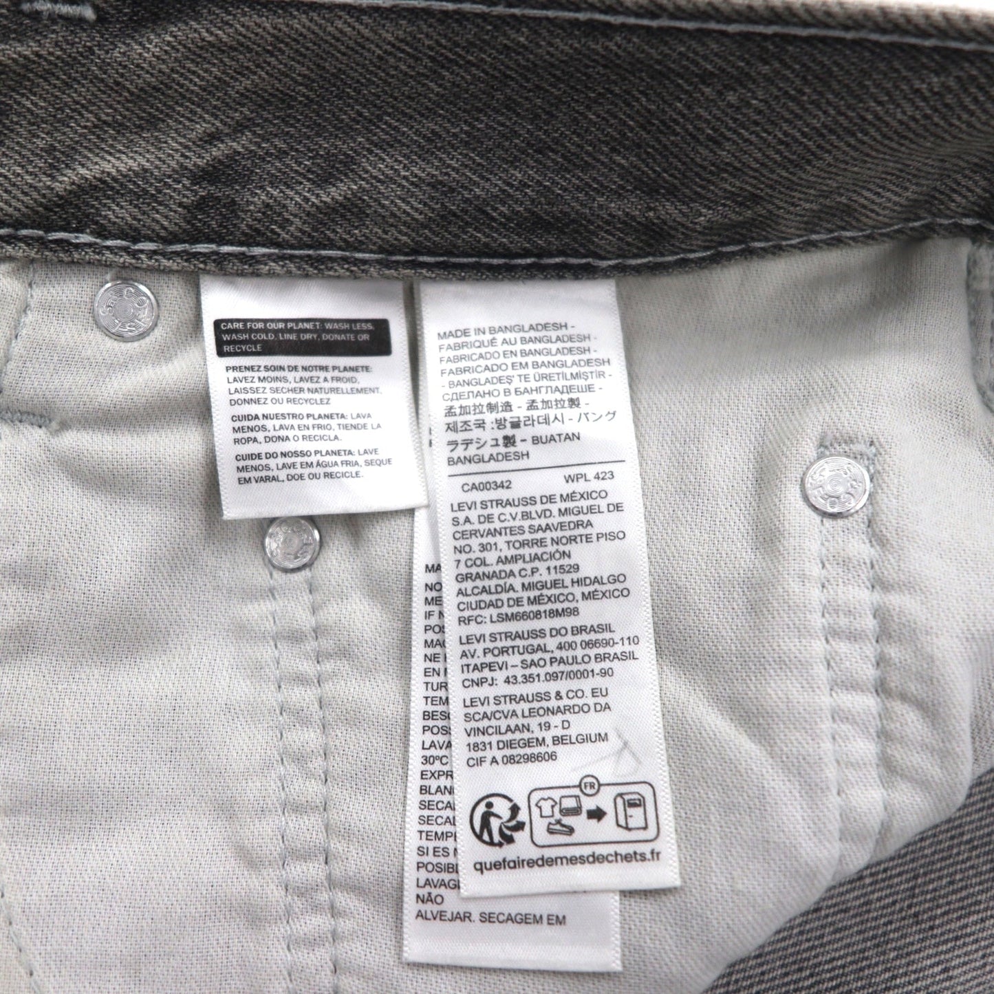 Levi's シルバータブ SILVERTAB ルーズ LOOSE ワイド デニムパンツ L グレー ジッパーフライ A3421-0006