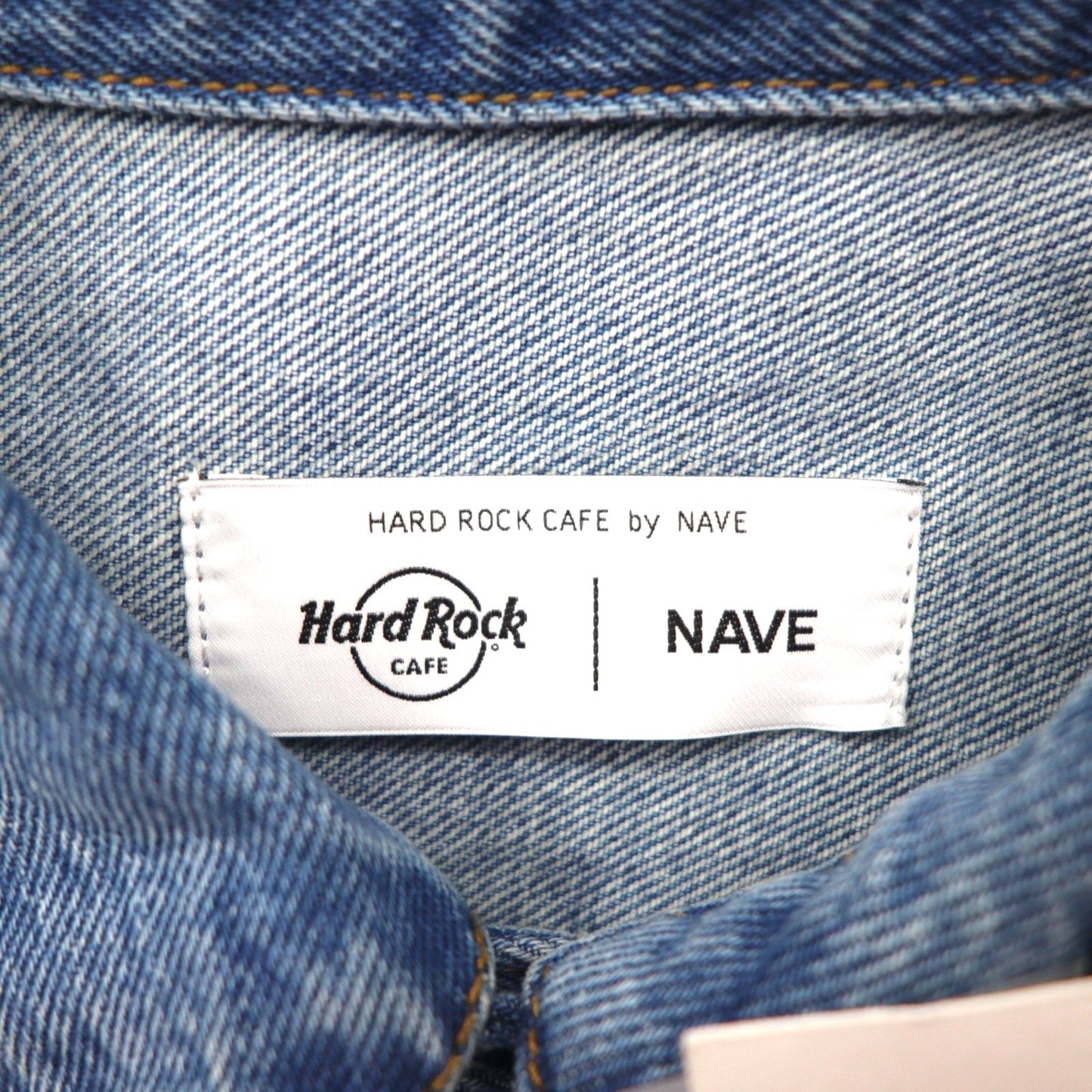 Hard Rock Cafe by NAVE Cropped Logo Denim Jacket, Size S, Indigo Blue, Back Logo Embroidery, Onward Kashiyama, Unused