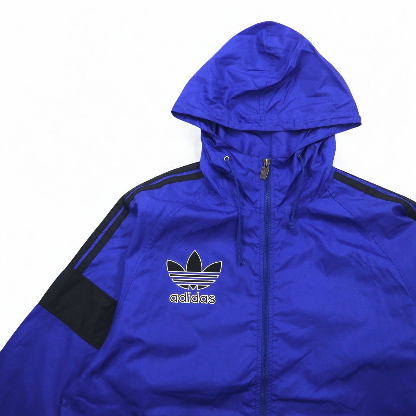 adidas 90s Descente Trefoil Logo Shell Parka Rain Jacket, Size ML, Water-Repellent Nylon, Made in Japan