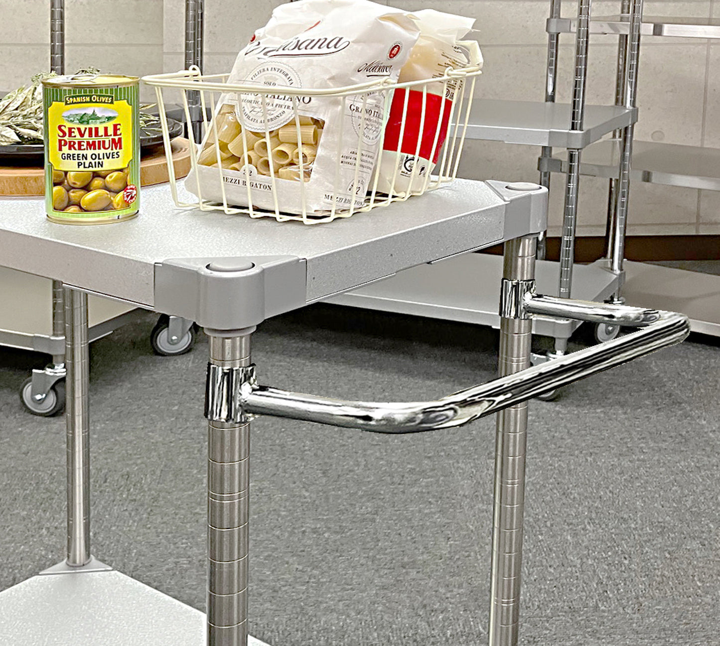 PROFACE Galvanized Wagon with Handle, 3 Tiers, Height 105cm, Depth 46cm, Width 60cm, Product Code: TGGS3-46609