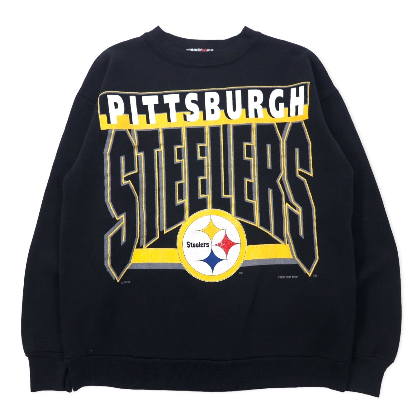 ARTEX USA Made 90s NFL Print Sweatshirt, Size M, Black Cotton, PITSBURGH STEELERS