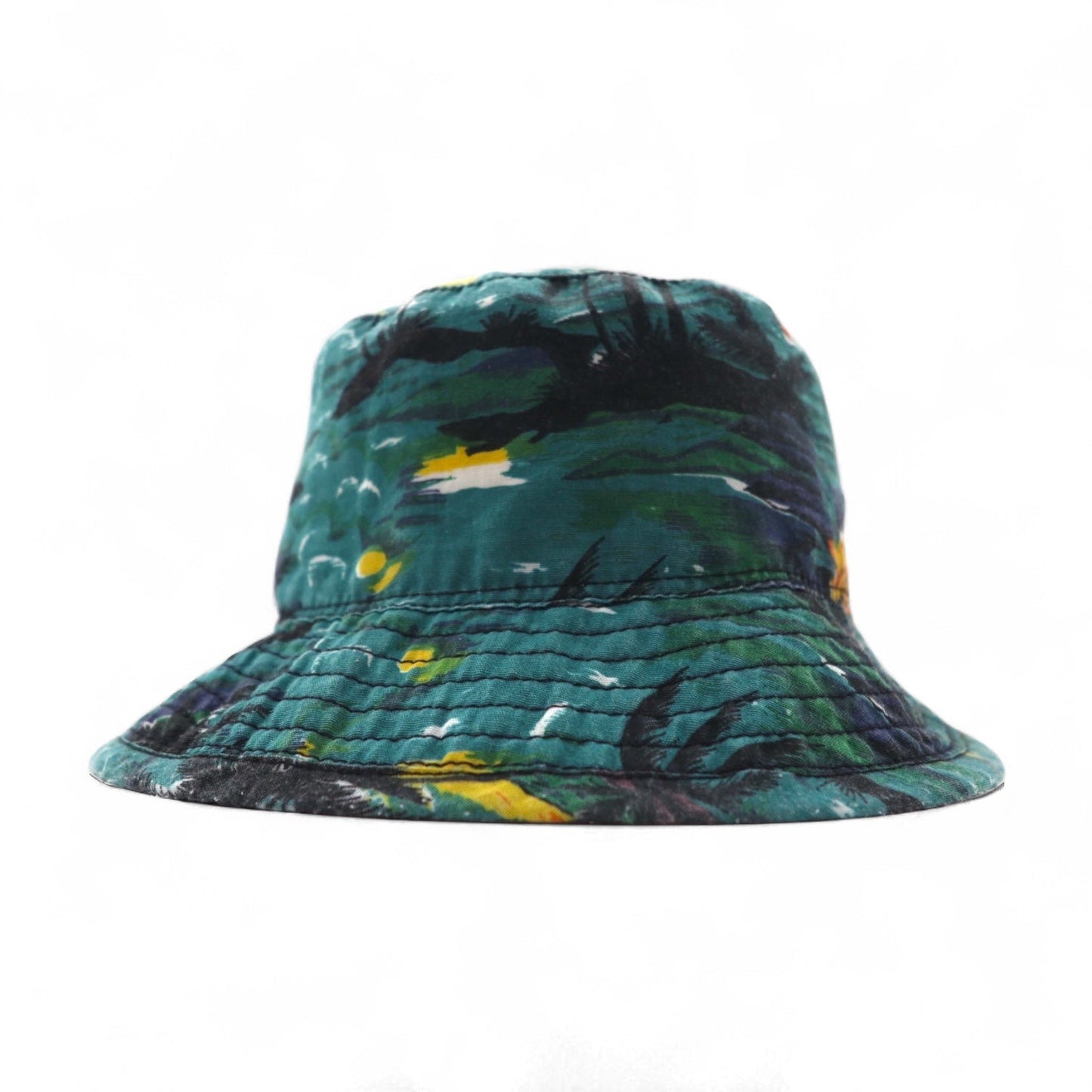 NEW YORK HAT Co. USA製 ビーチモチーフ バケットハット L グリーン 総柄 コットン