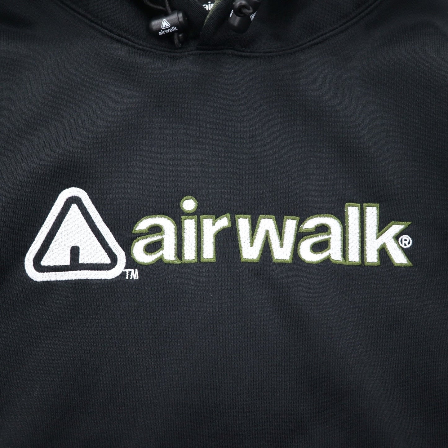 airwalk 2000s Pullover Hoodie, Size M, Black, Polyester, Fleece-Lined, Drawcord