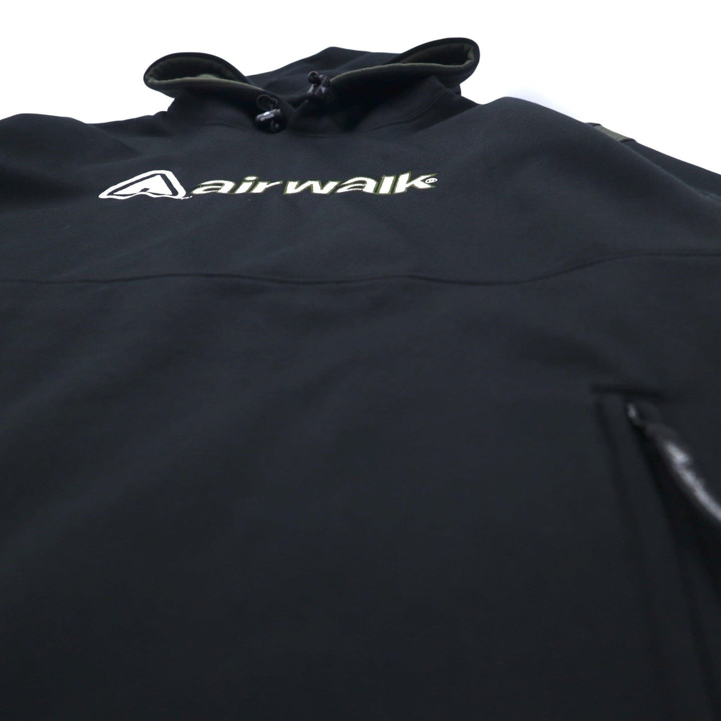 airwalk 2000s Pullover Hoodie, Size M, Black, Polyester, Fleece-Lined, Drawcord