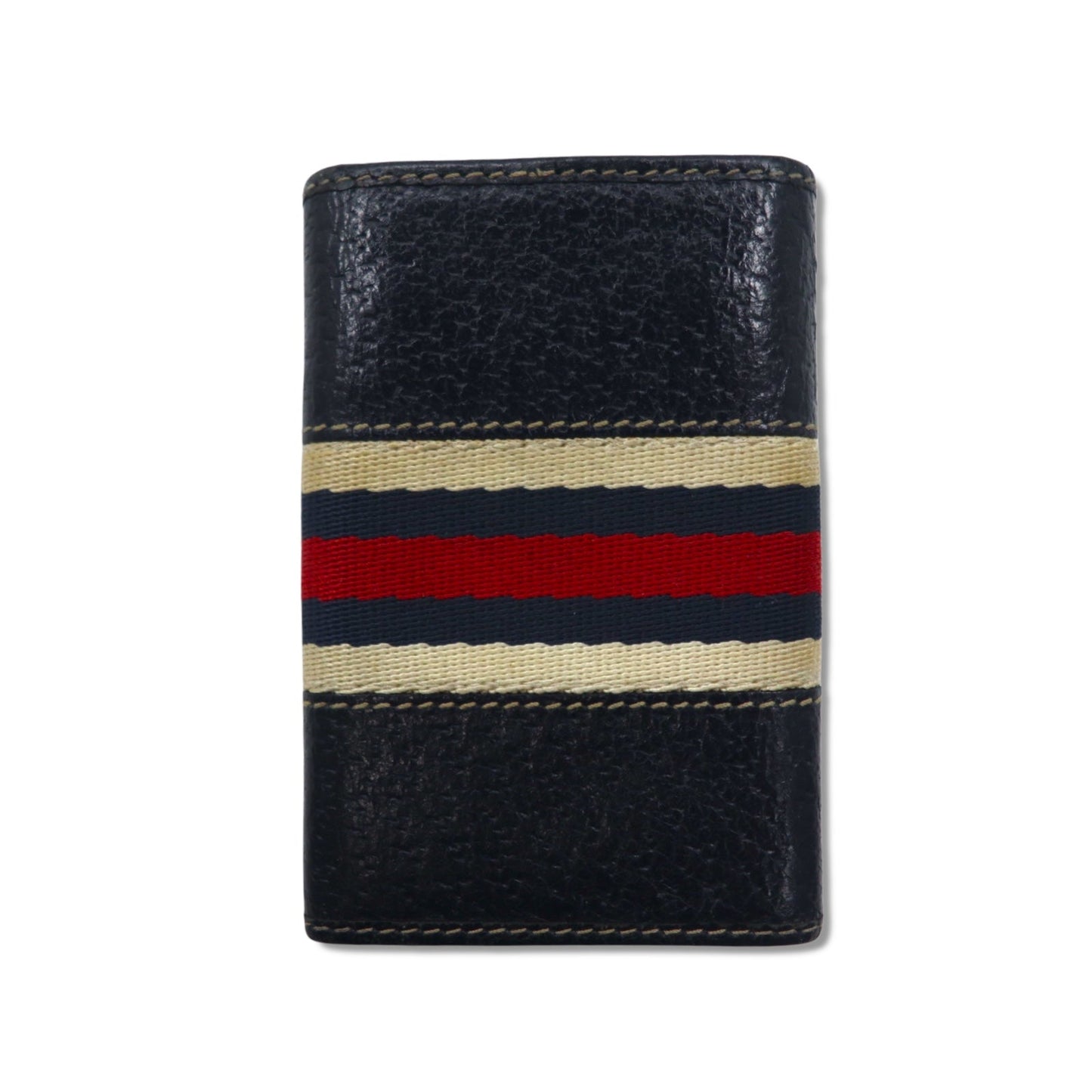 GUCCI イタリア製 シェリーライン 6連 キーケース ネイビー レザー 154265 0959