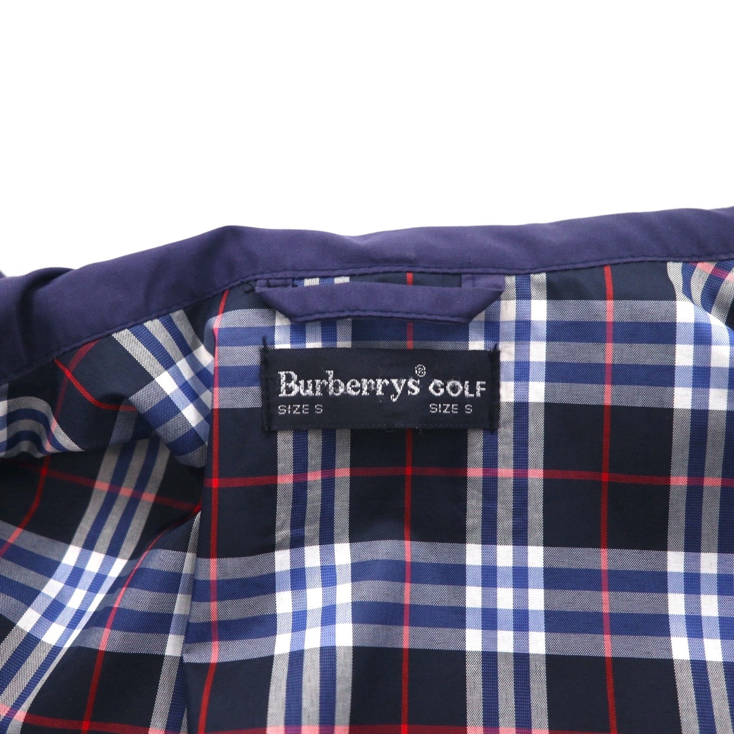 Burberrys GOLF ポルトガル製 スウィングトップ ハリントンジャケット L ネイビー ポリエステル 裏地ノバチェック