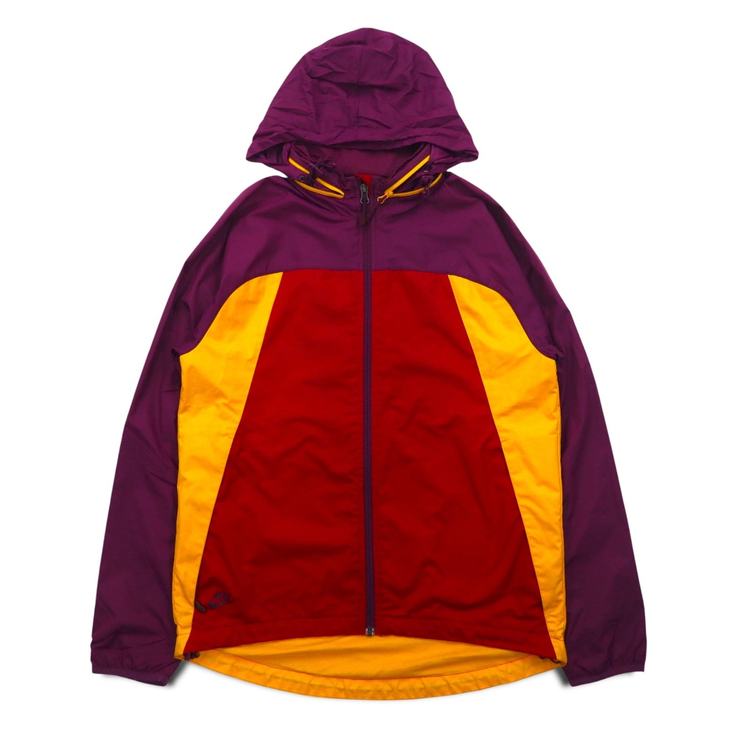 NIKE Retractable Hood Shell Jacket, Nylon Parka, Size M, Multicolor, Polyester