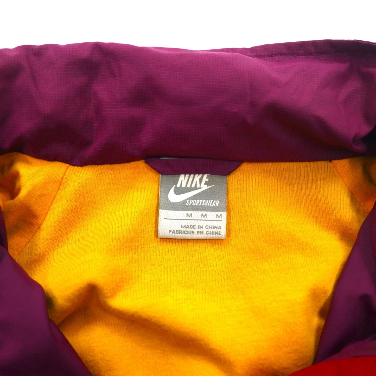 NIKE Retractable Hood Shell Jacket, Nylon Parka, Size M, Multicolor, Polyester