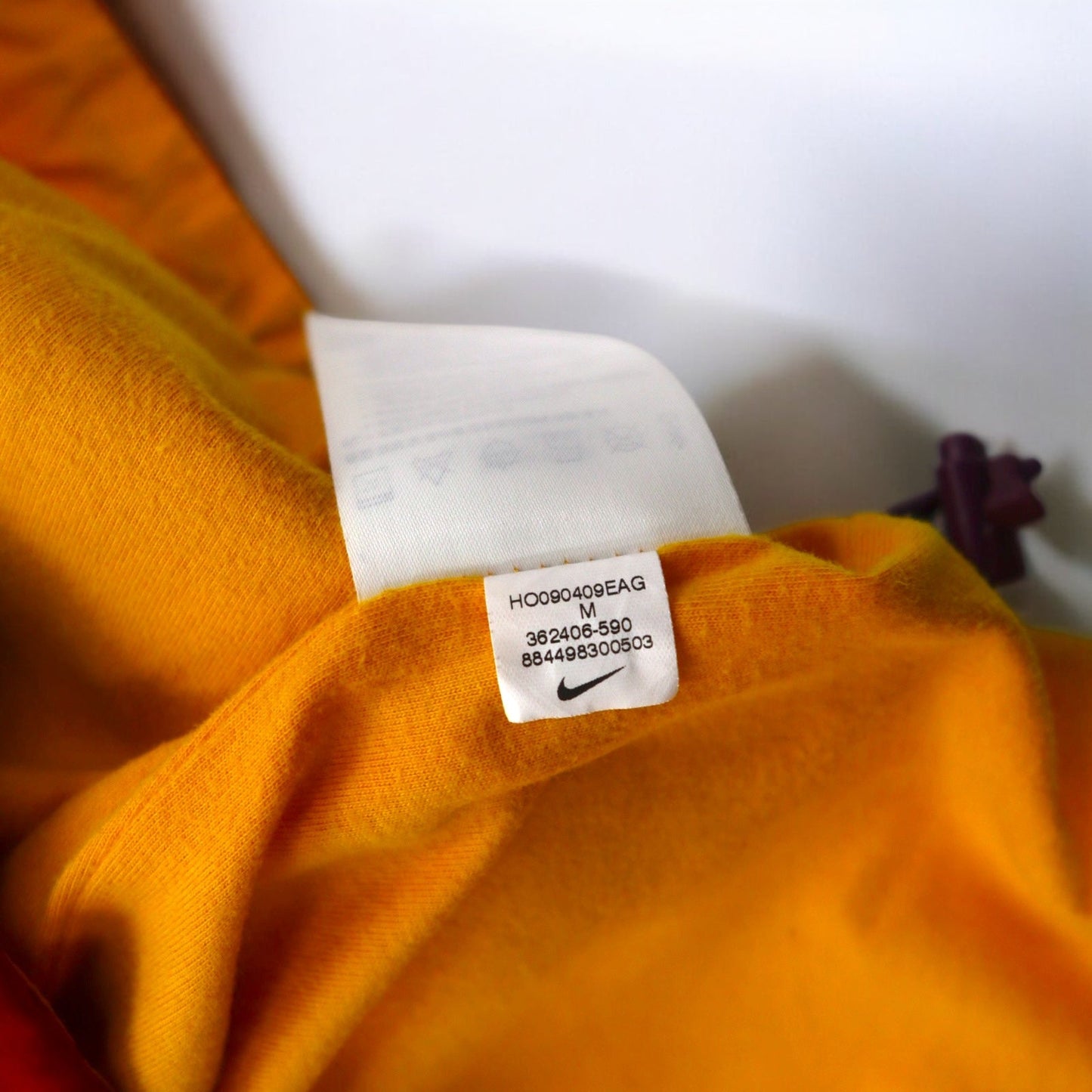 NIKE Retractable Hood Shell Jacket, Nylon Parka, Size M, Multicolor, Polyester