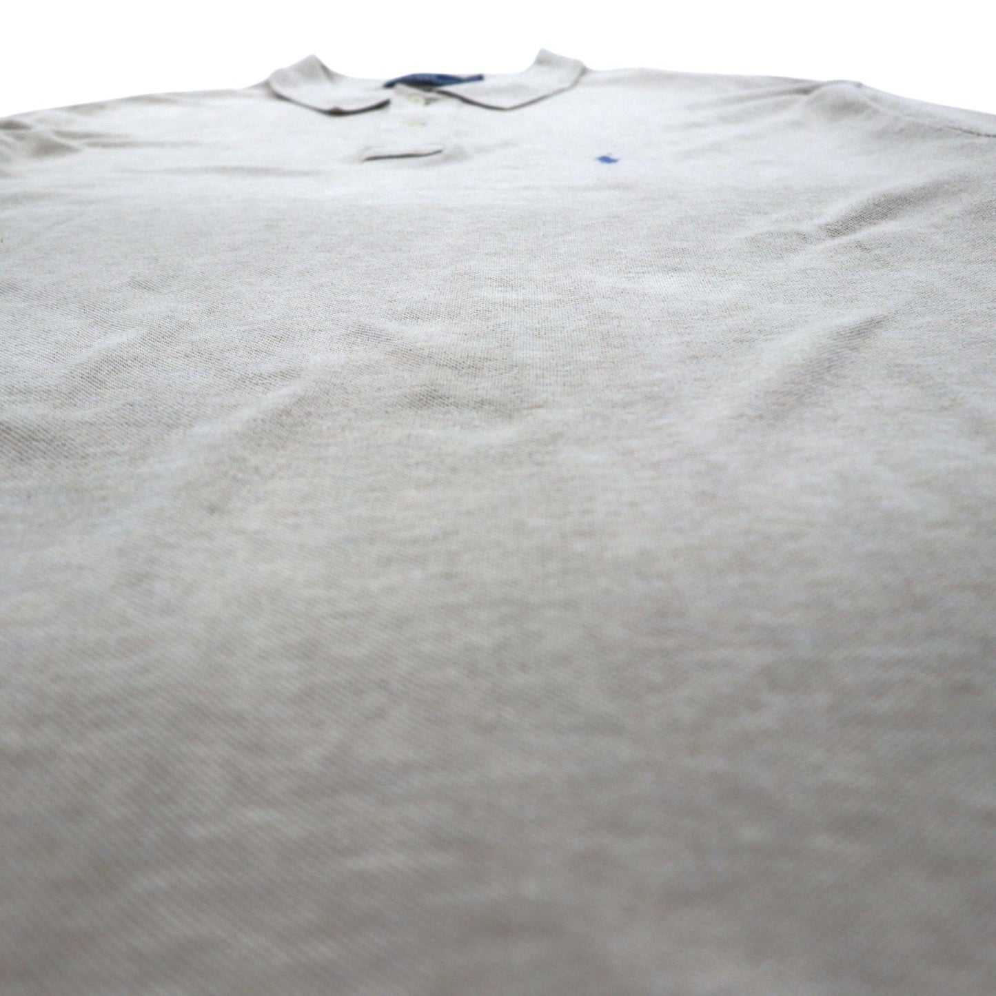 Polo Ralph Lauren 90年代 長袖ポロシャツ ラガーシャツ XL ベージュ 鹿の子 スモールポニー刺繡