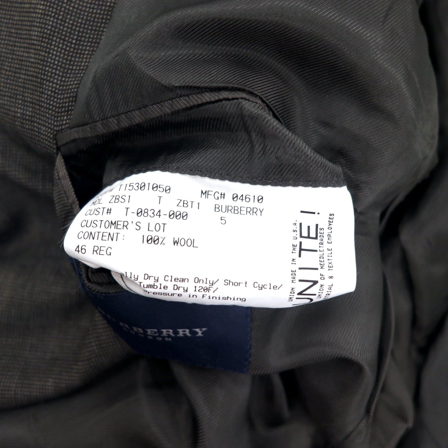 BURBERRY USA-made 2B tailored jacket, size 46, brown wool