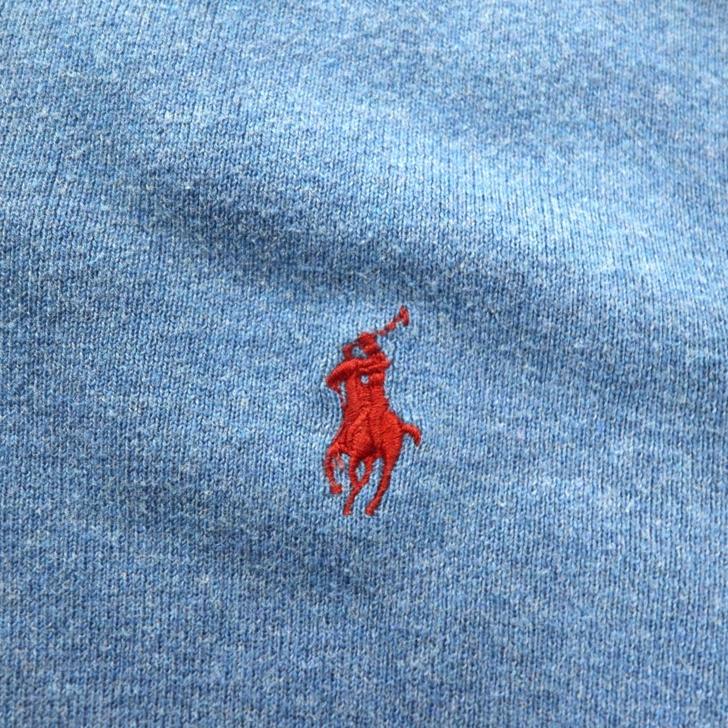 Polo Ralph Lauren 90年代 Vネック ピマコットン ニット セーター M ブルー スモールポニー刺繡