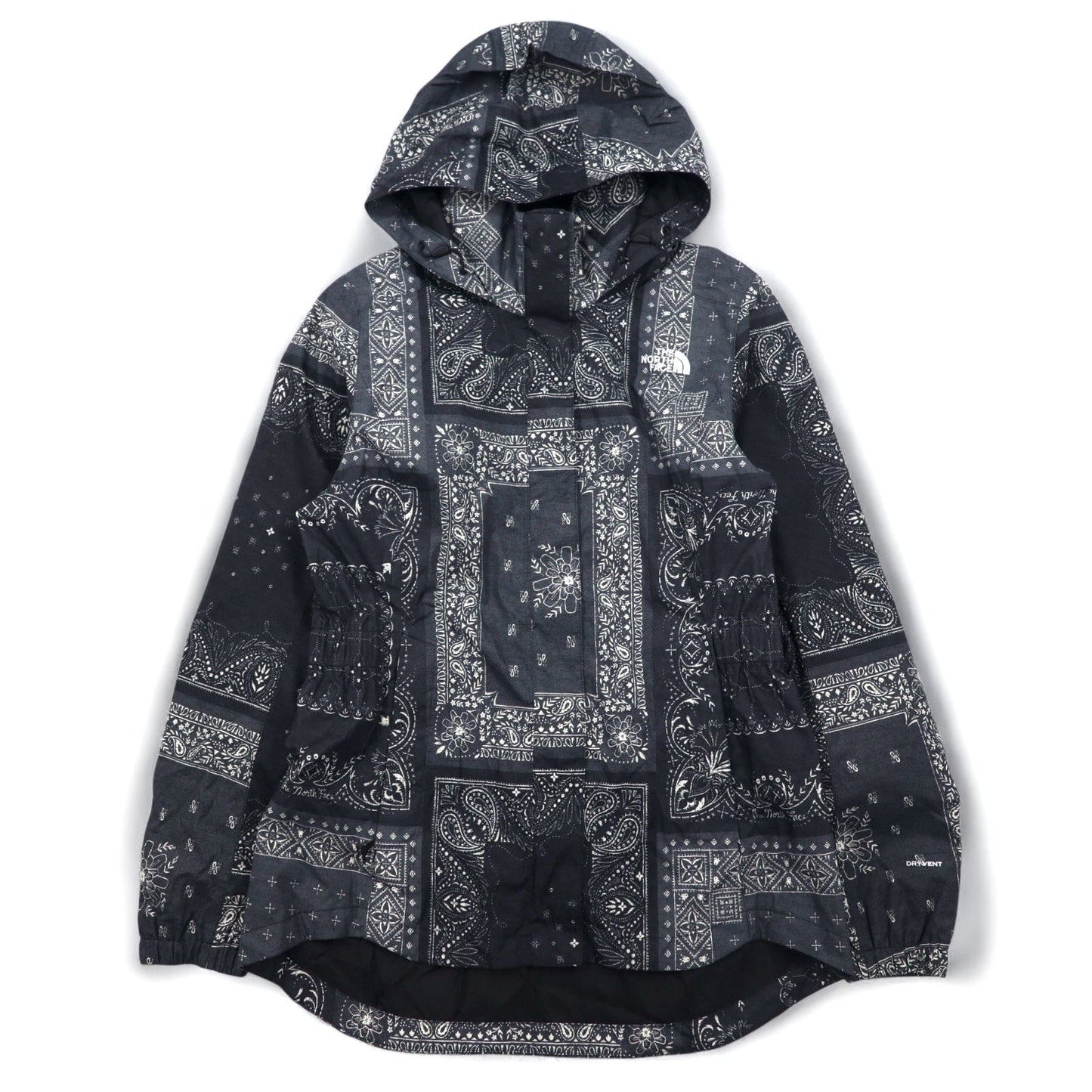 THE NORTH FACE RESOLVE PARKA II Mountain Parka, Size M, Black, Bandana Paisley Print, Polyester, DRYVENT Waterproof, US Standard