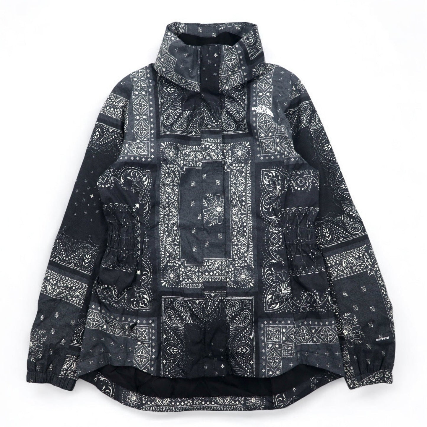 THE NORTH FACE RESOLVE PARKA II Mountain Parka, Size M, Black, Bandana Paisley Print, Polyester, DRYVENT Waterproof, US Standard