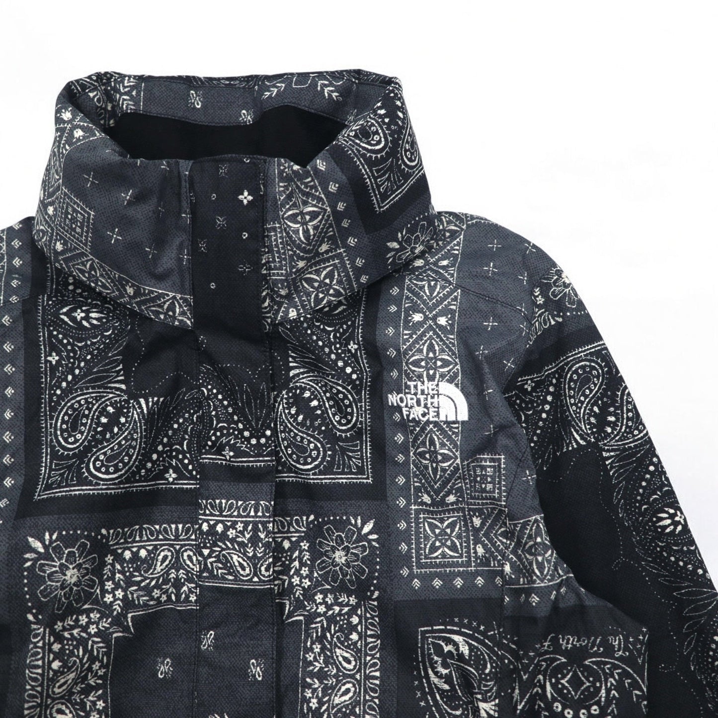 THE NORTH FACE RESOLVE PARKA II Mountain Parka, Size M, Black, Bandana Paisley Print, Polyester, DRYVENT Waterproof, US Standard