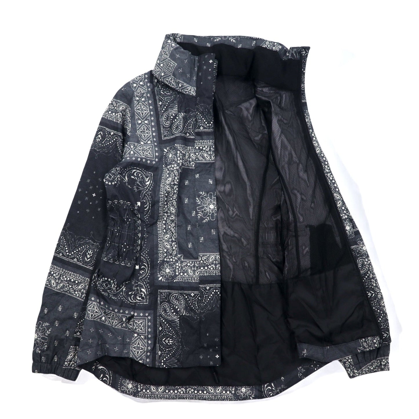 THE NORTH FACE RESOLVE PARKA II Mountain Parka, Size M, Black, Bandana Paisley Print, Polyester, DRYVENT Waterproof, US Standard