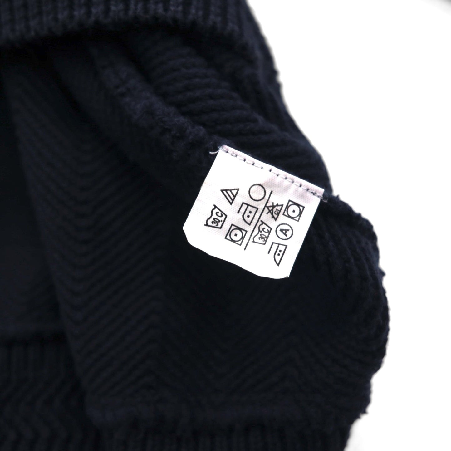 CHAPS RALPH LAUREN ヘリンボーン ニット セーター L ネイビー コットン