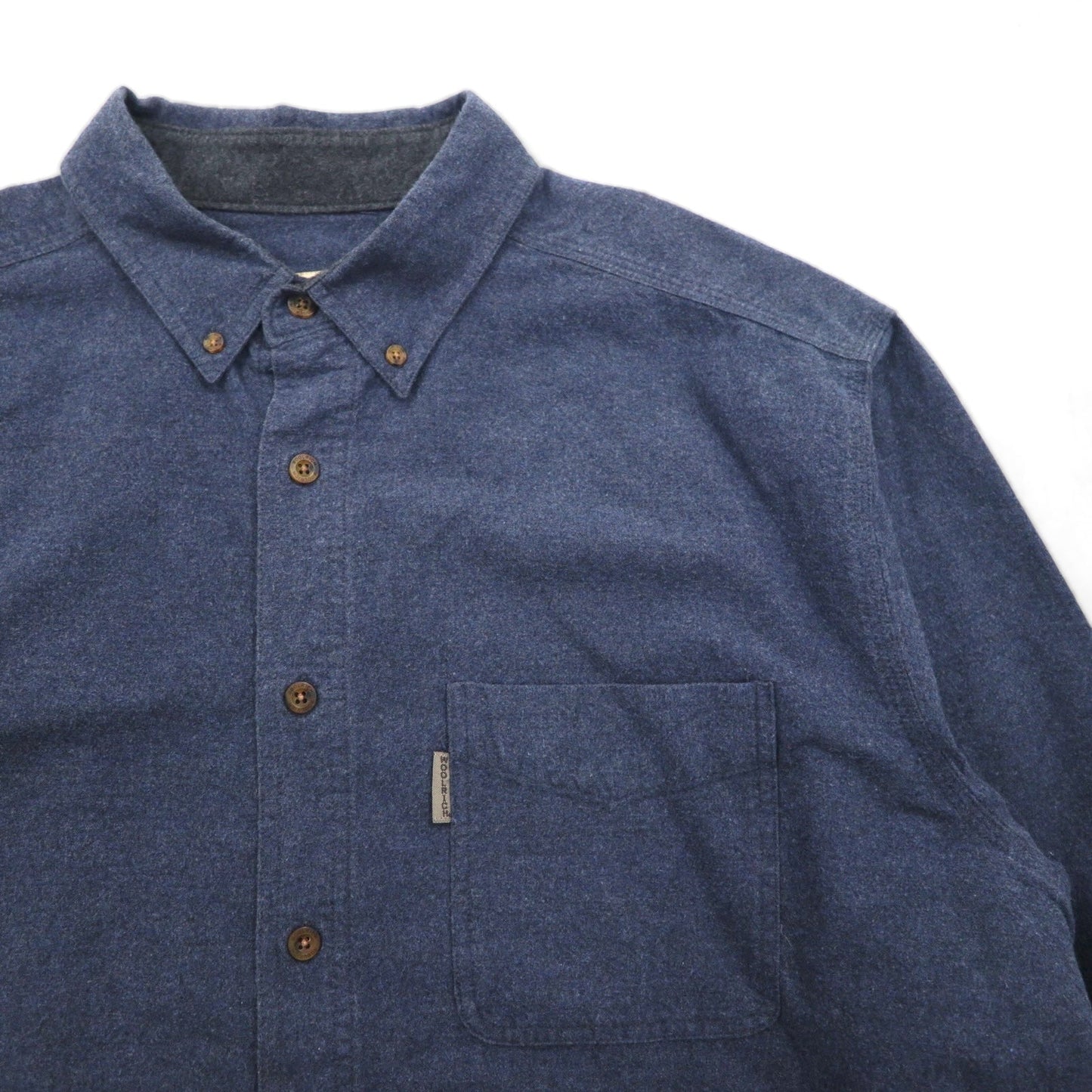 Woolrich ボタンダウン フランネルシャツ XL ネイビー 胸ポケット MIDNIGHT BLUE HEATHER 6433