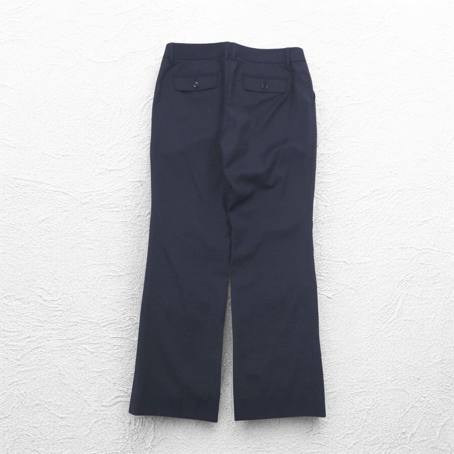 BURBERRY Slacks, Size M, Navy Striped Wool, Made in Japan