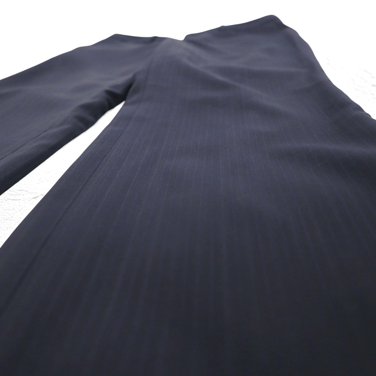 BURBERRY Slacks, Size M, Navy Striped Wool, Made in Japan