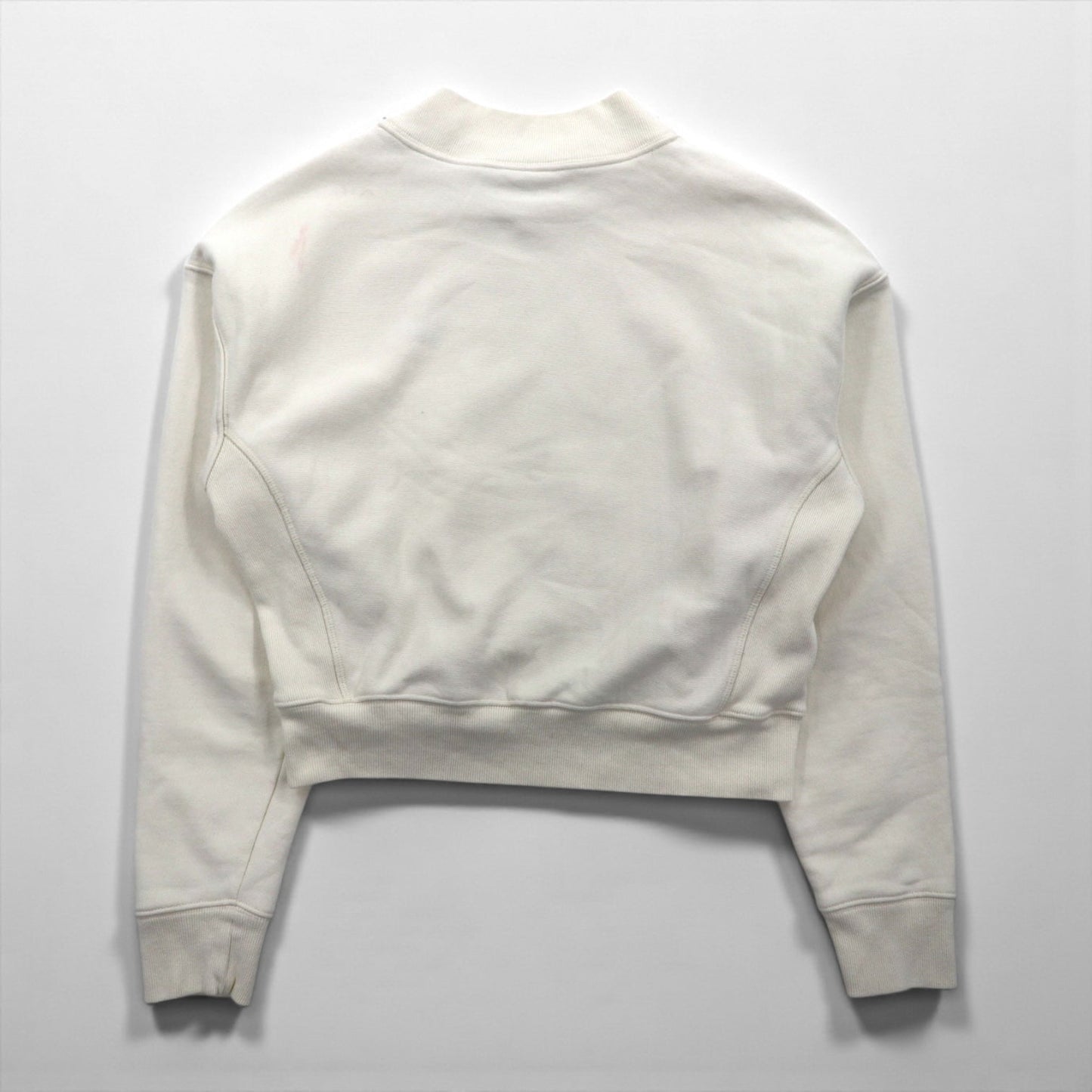Champion リバースウィーブ REVERSE WEAVE ハイネック クロップド スウェット トレーナー XL ホワイト 青単タグ 復刻 短丈